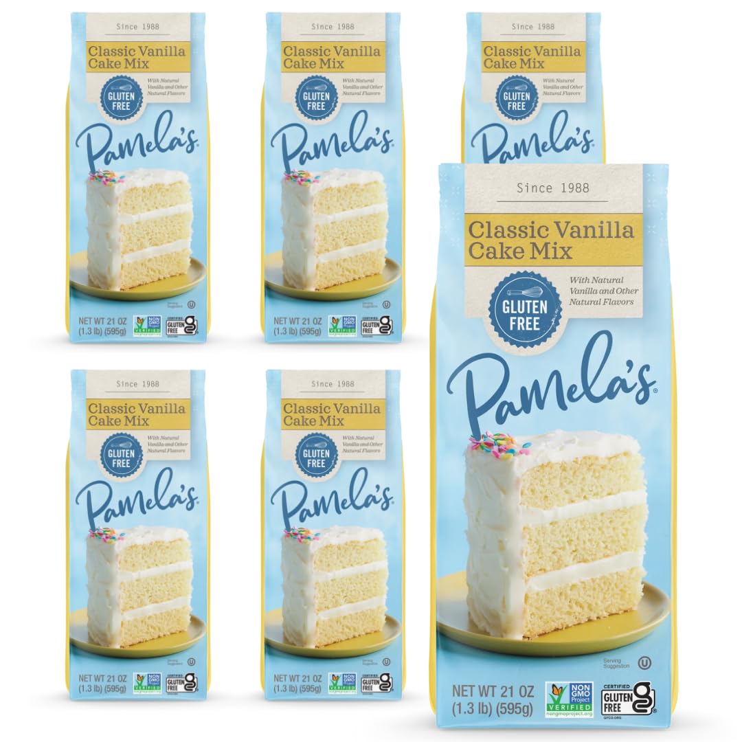 Gluten Free Vanilla Cake Mix, Dairy Free, Kosher, 21-Ounce Bag (Pack of 6)