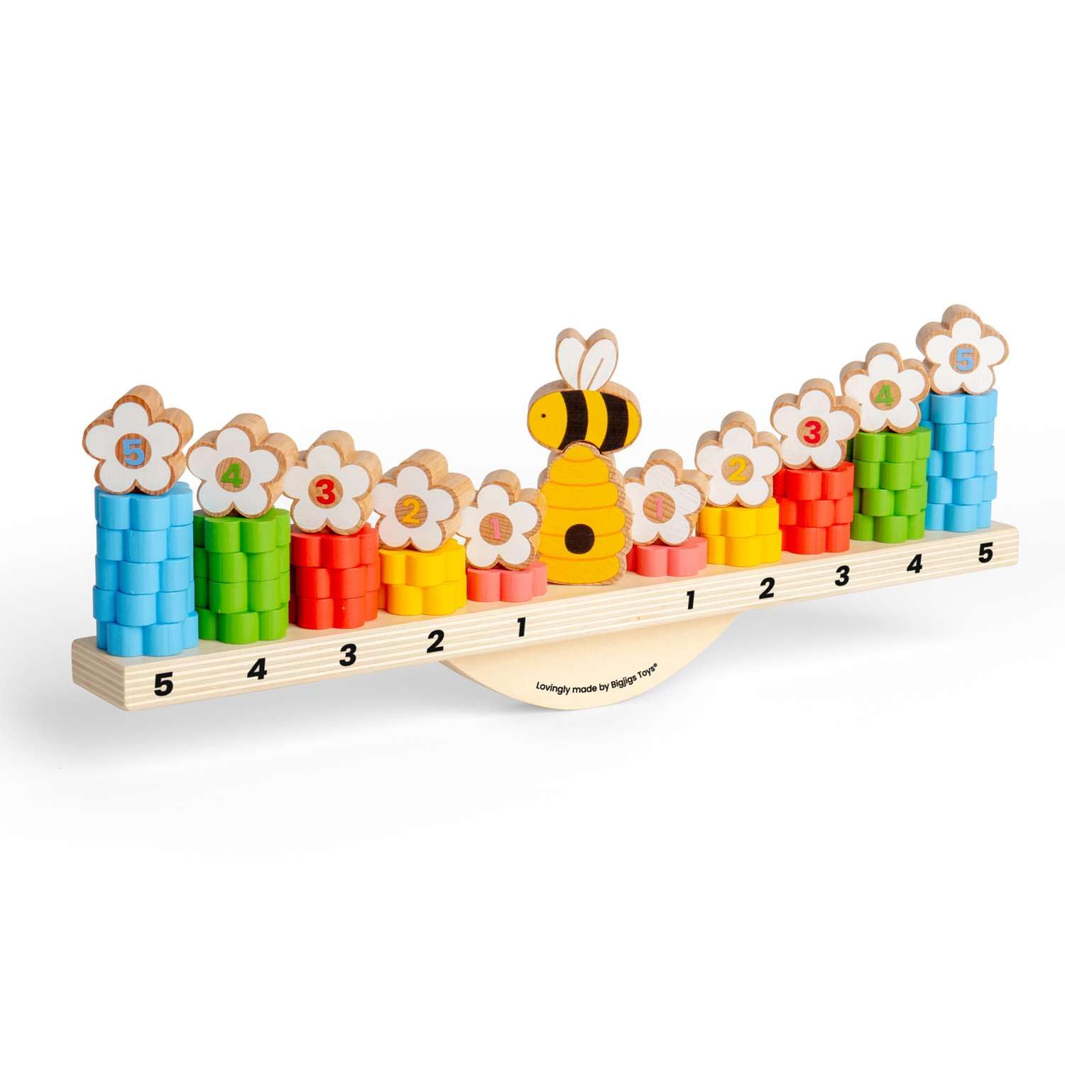 Bigjigs Toys Bee Balanced Spiel, 44-teiliges Holz-Stapel- & Balancespiel