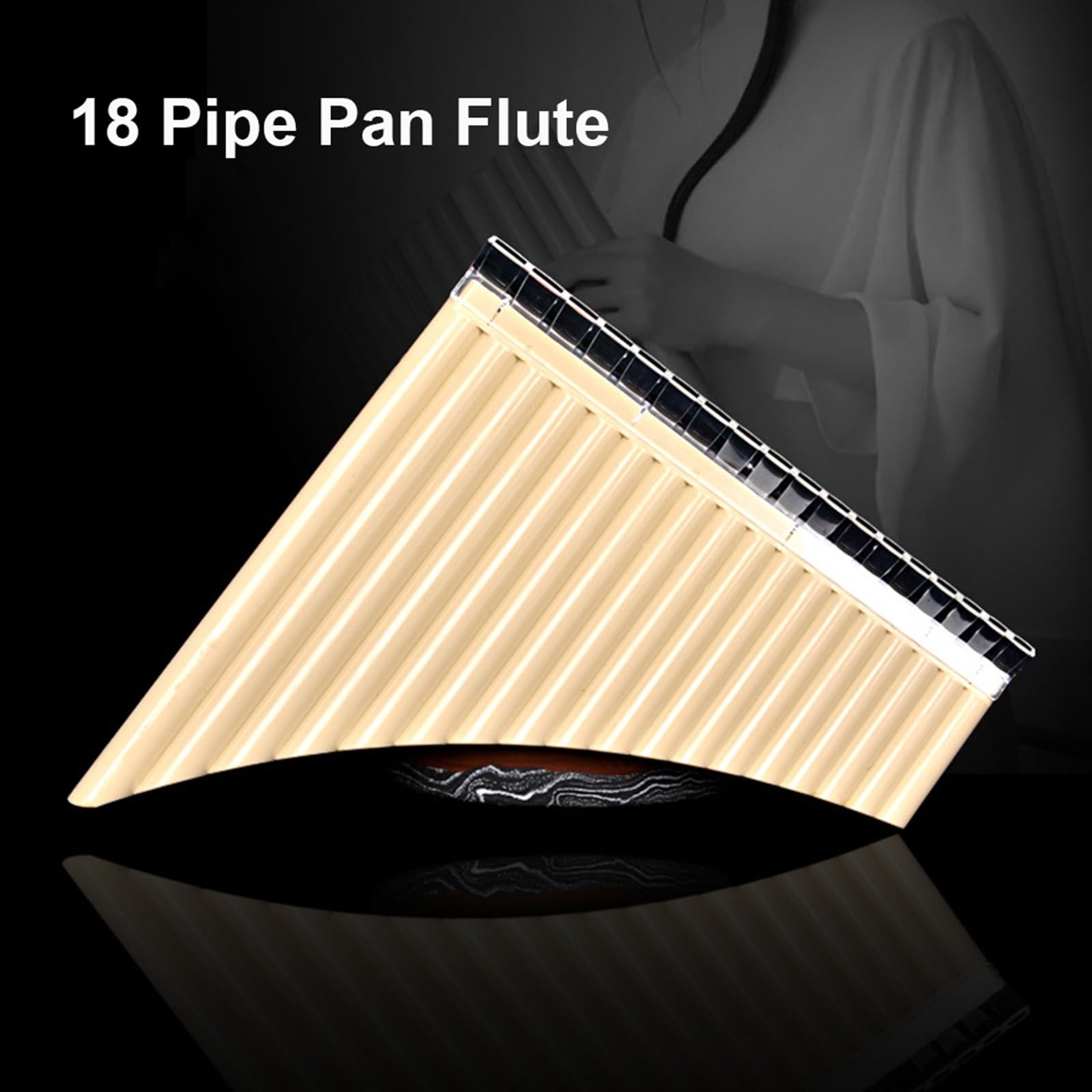 Flauta de Pan C Key ABS 18 Tubos Pan Flauta Instrumento De Viento Panpipe Chino Tradicional Instrumento De Viento De Madera