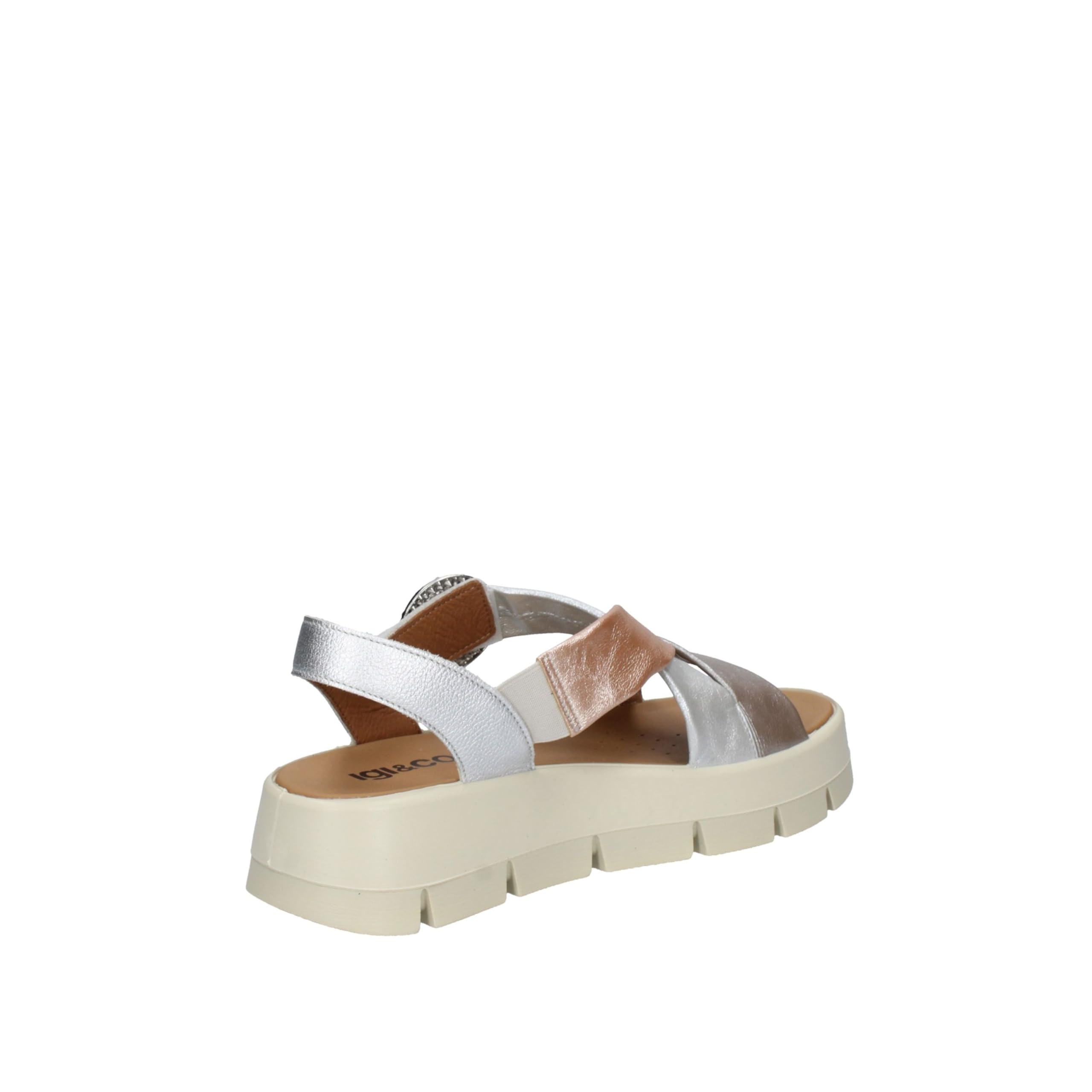 IGI&Co Sandali con Zeppa da Donna Argento e Grigio con Strap 36 EU