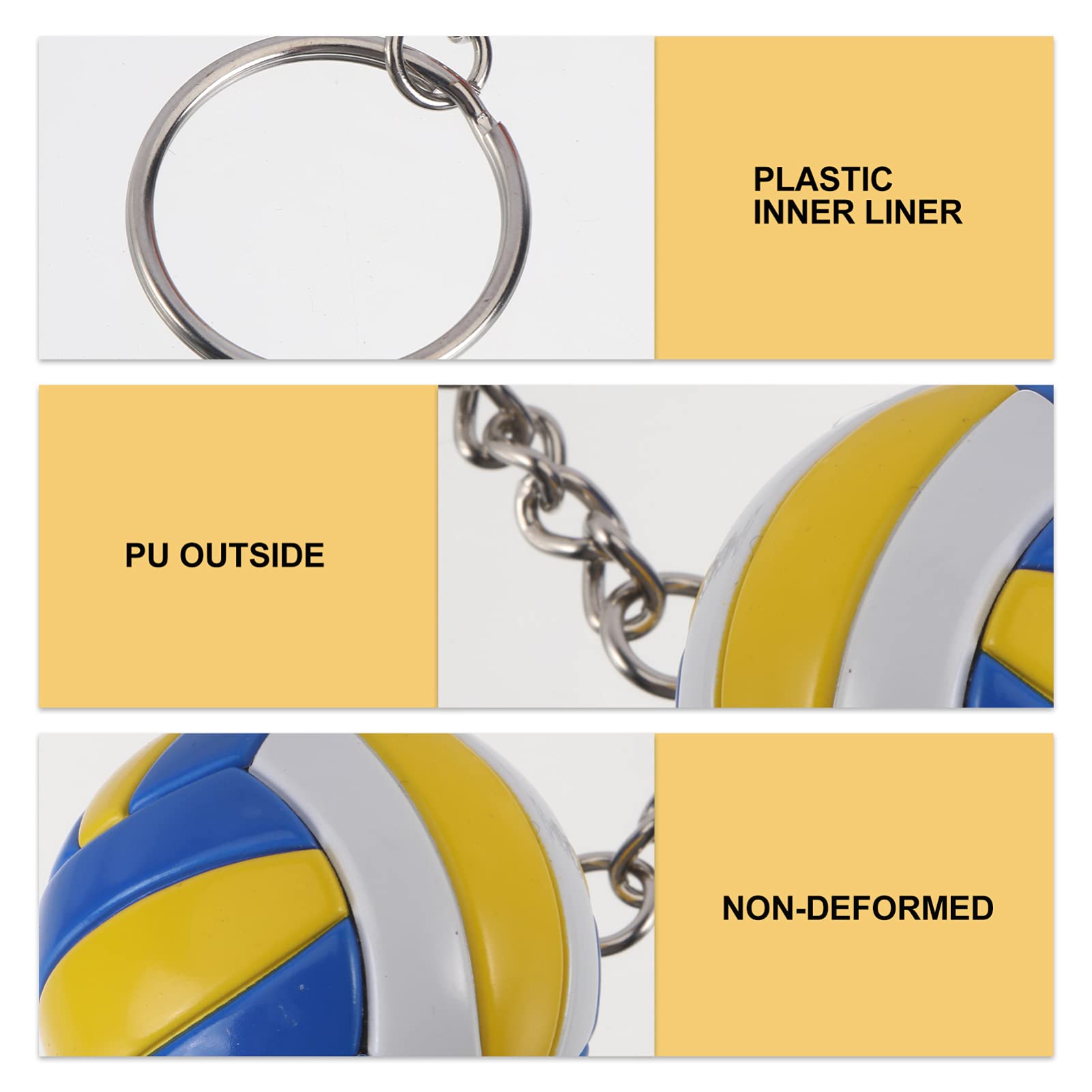 Porte-clés Volley-ball - Lot De 2 En Alliage Et Cuir, Cadeau Pour Amateurs De Sport