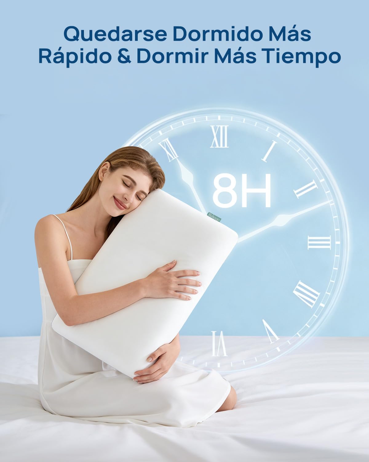 Releep Almohada Espuma viscoelástica y Gel, ergonómica para durmientes Laterales y de Espalda, certificada con Oeko-Tex y CertiPUR-US, tamaño King, 10 cm de Altura
