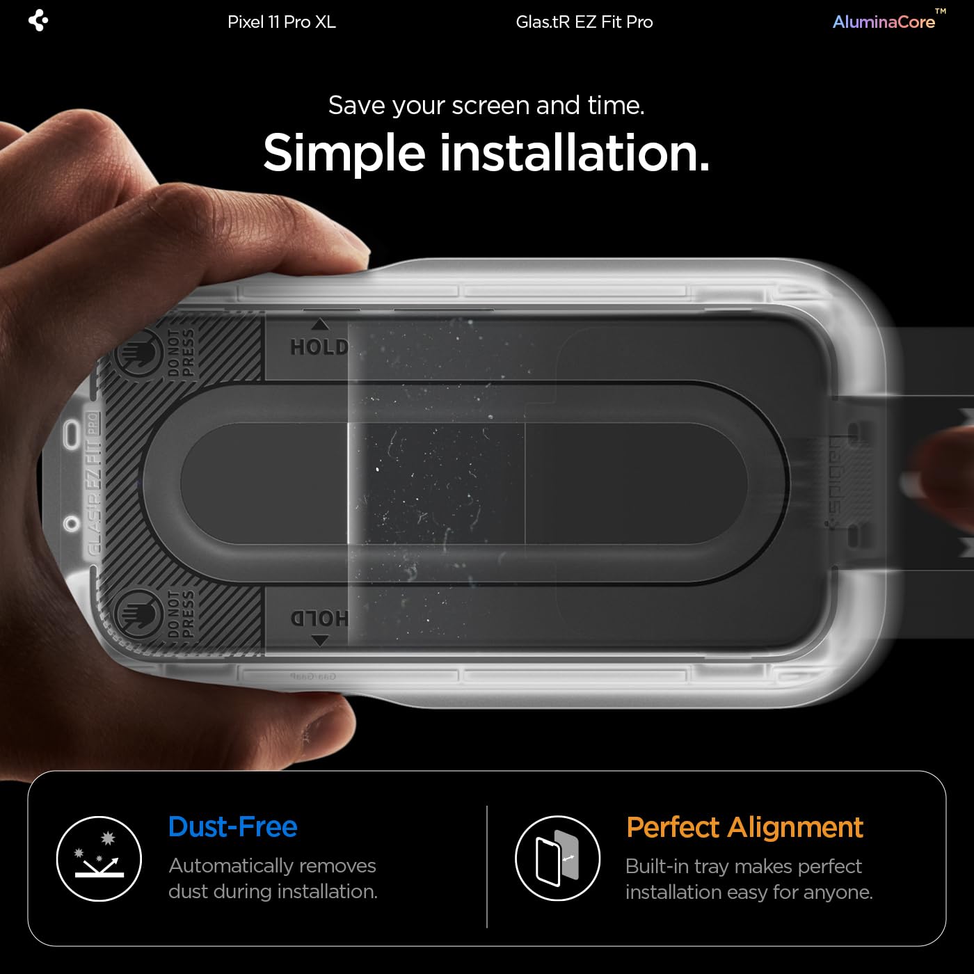 Spigen EZ Fit Pro Tempered glass for PIxel 11 Pro XL — Amazon image 6