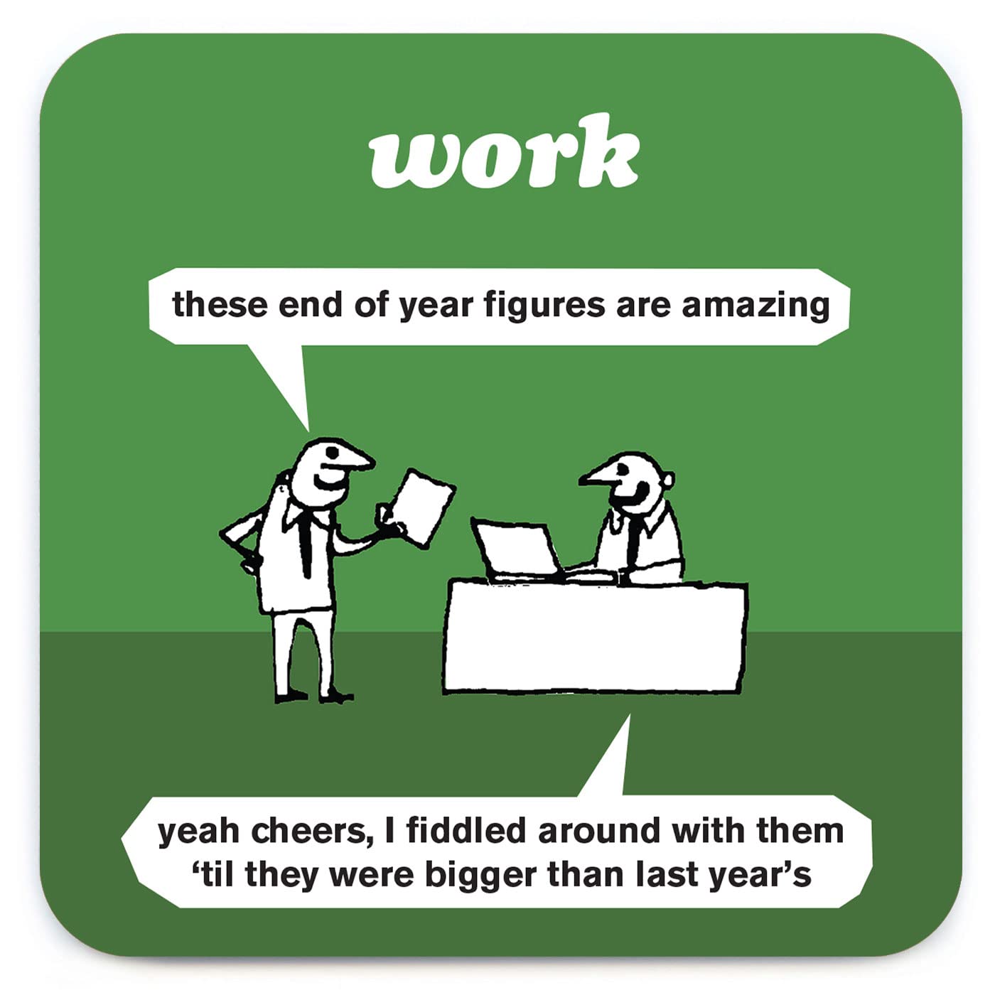 Official Modern Toss - Funny 'Amazing Figures Coaster' - Small Gift Ideas For Him Her - Friends Birthday - Colleague Work Office - New Home Gift - Presents For Men Women - Sold By Brainbox Candy