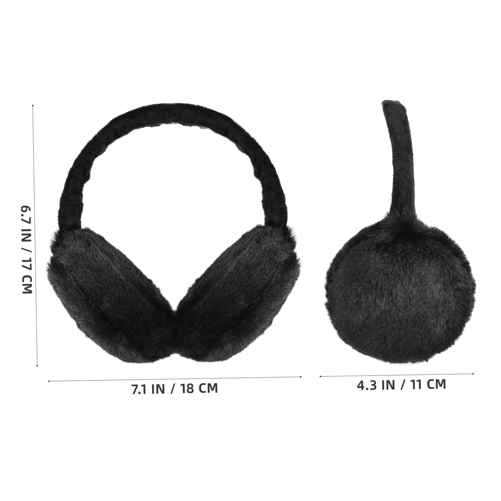 FRCOLOR Warm Plush Earmuffs for Women Stylish Ear Covers for Cold Weather Fluffy Ear Warmers Durable Outdoor Accessories for Winter Fashion Black