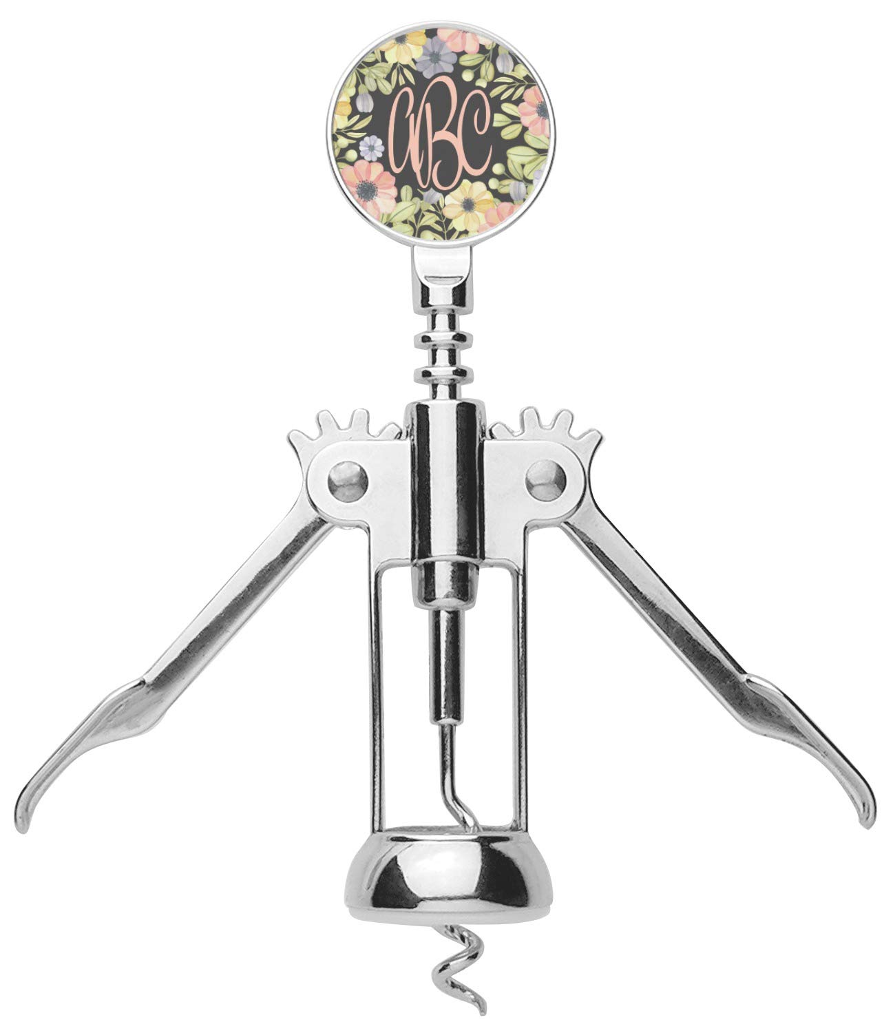 Personalized Boho Floral Corkscrew