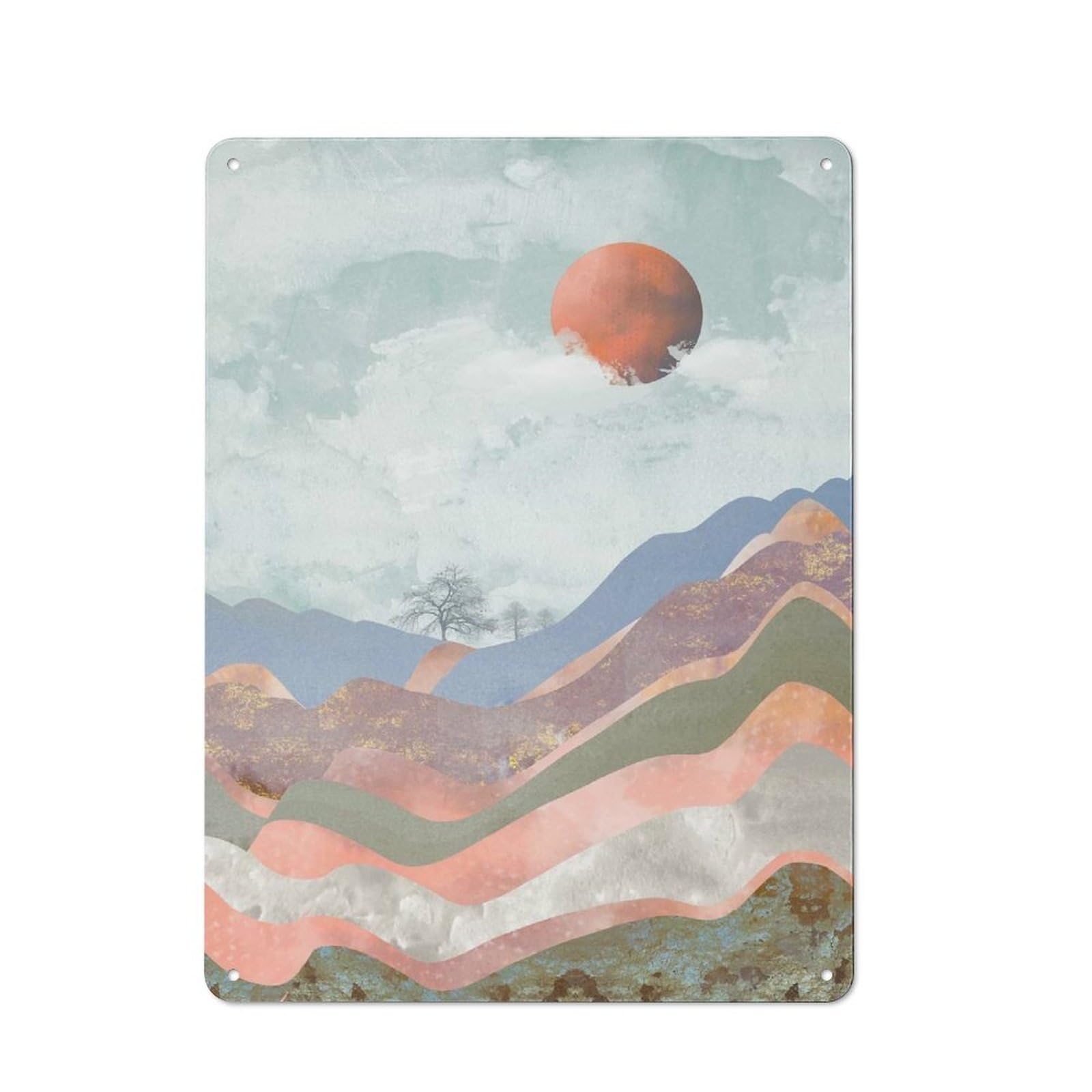 Junmoney Style-9 Vintage Metal Plaque 40X30cm Featuring Journey To The Clouds For Hallway Wall, For Wall Display Collectors
