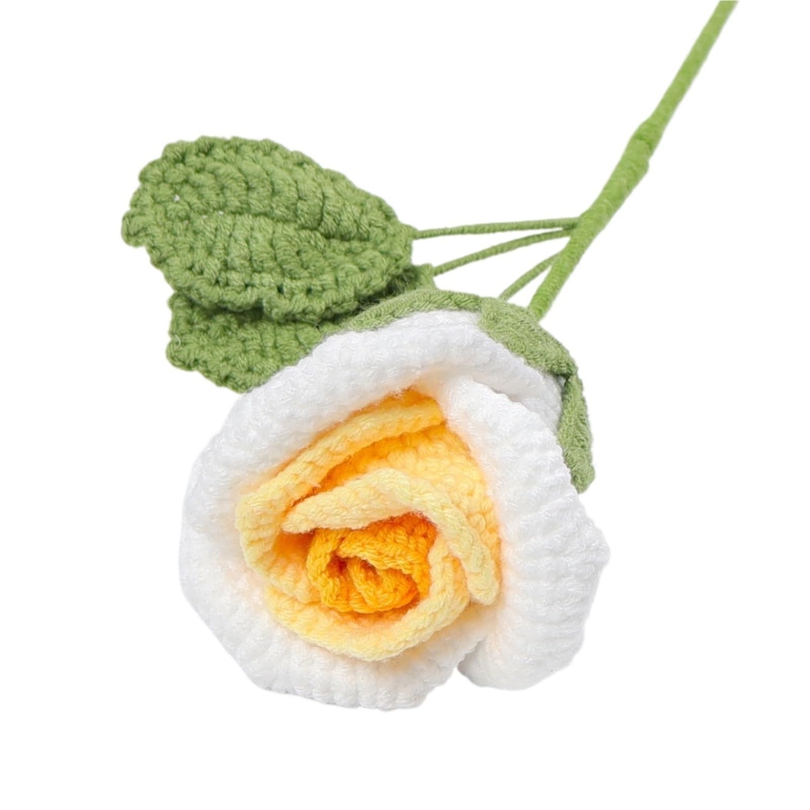 ENWWCH Big Rose Crochet Flowers Creative Knitting Handwoven Bouquet For Home(Color8)