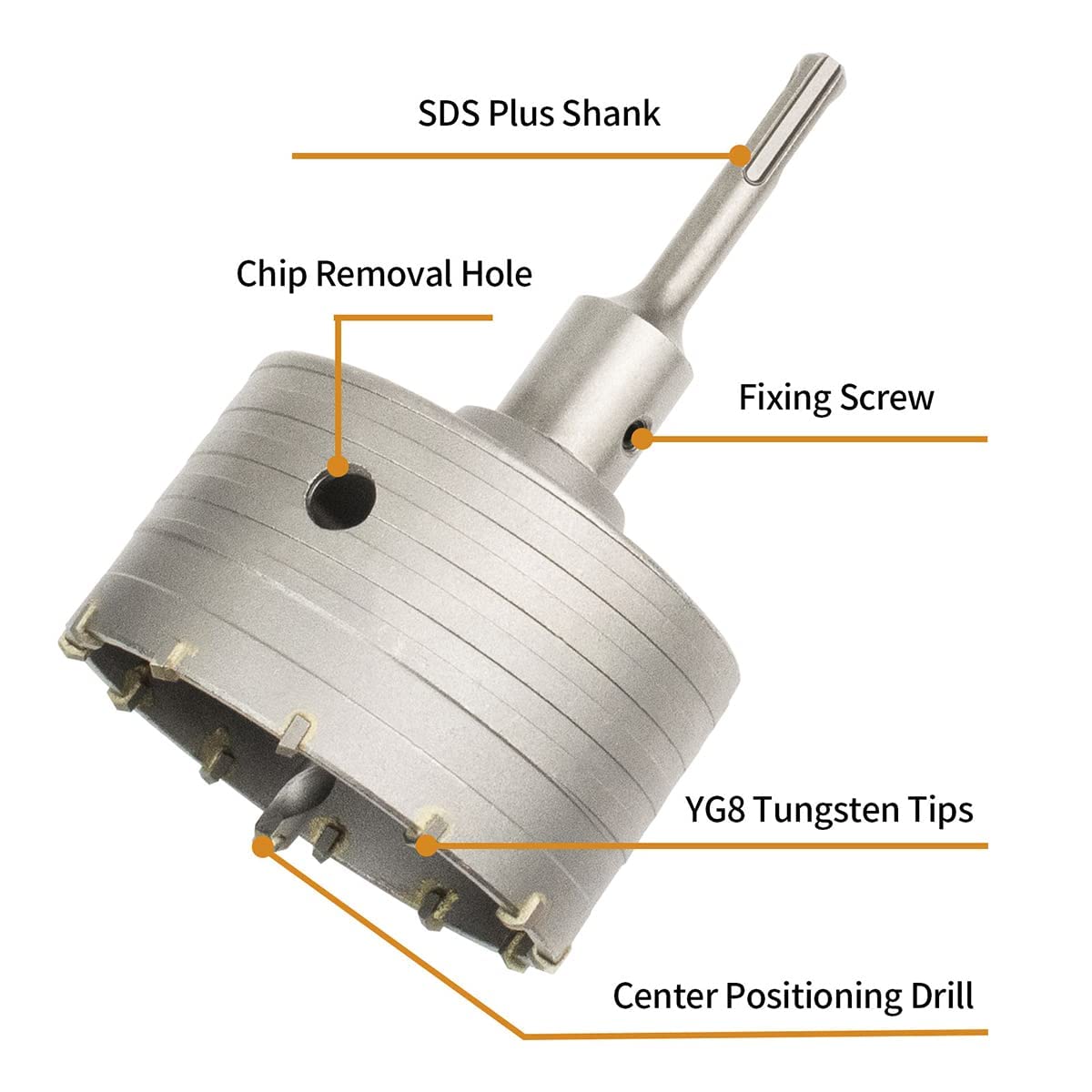 Piła do betonu Meccion z adapterem SDS Plus 110 mm, do betonu cementowego (110 mm+110mm SDS Plus adapter)