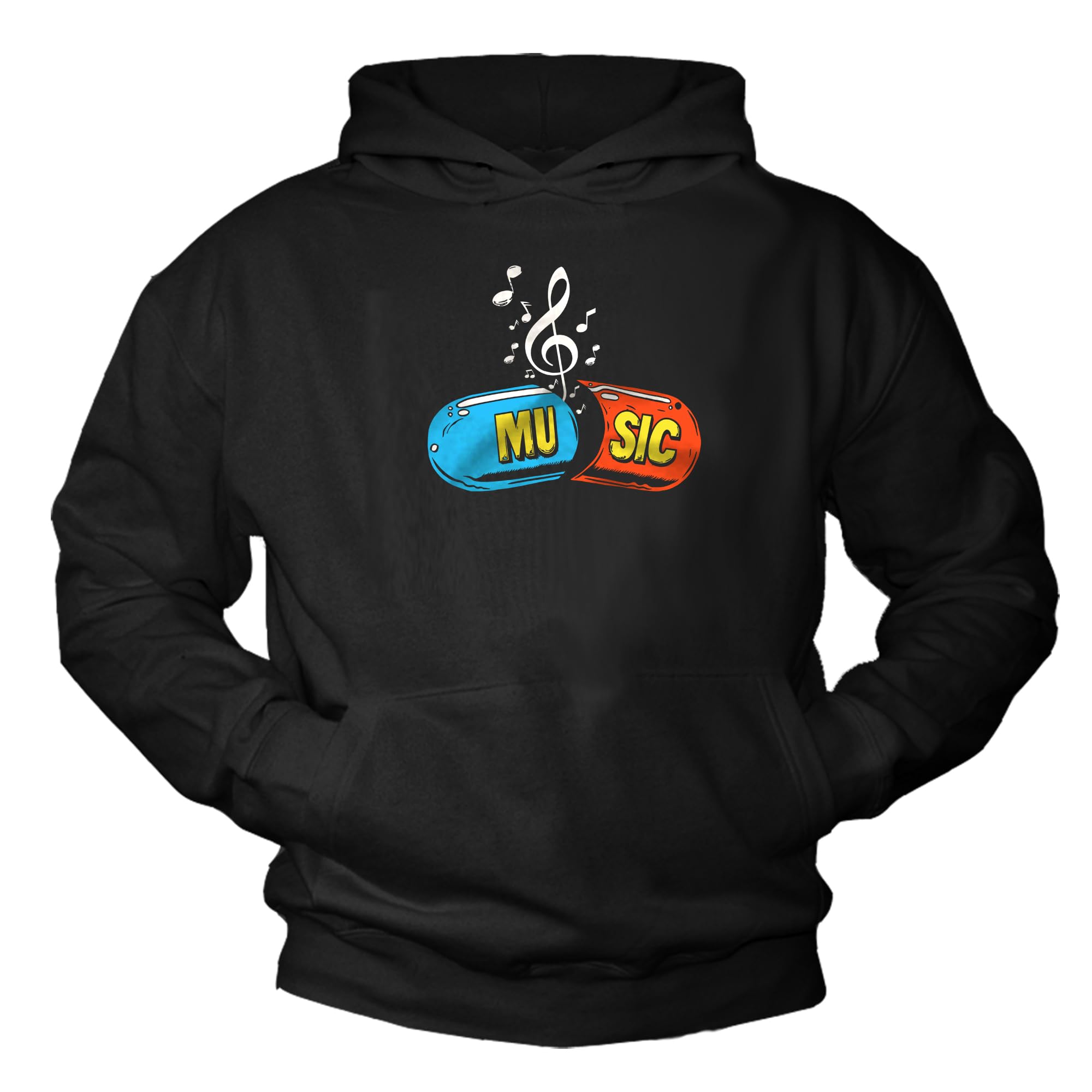 MAKAYA Felpa con Cappuccio Uomo con Motivo DJ e Chiave di Violino Hoodie Musica