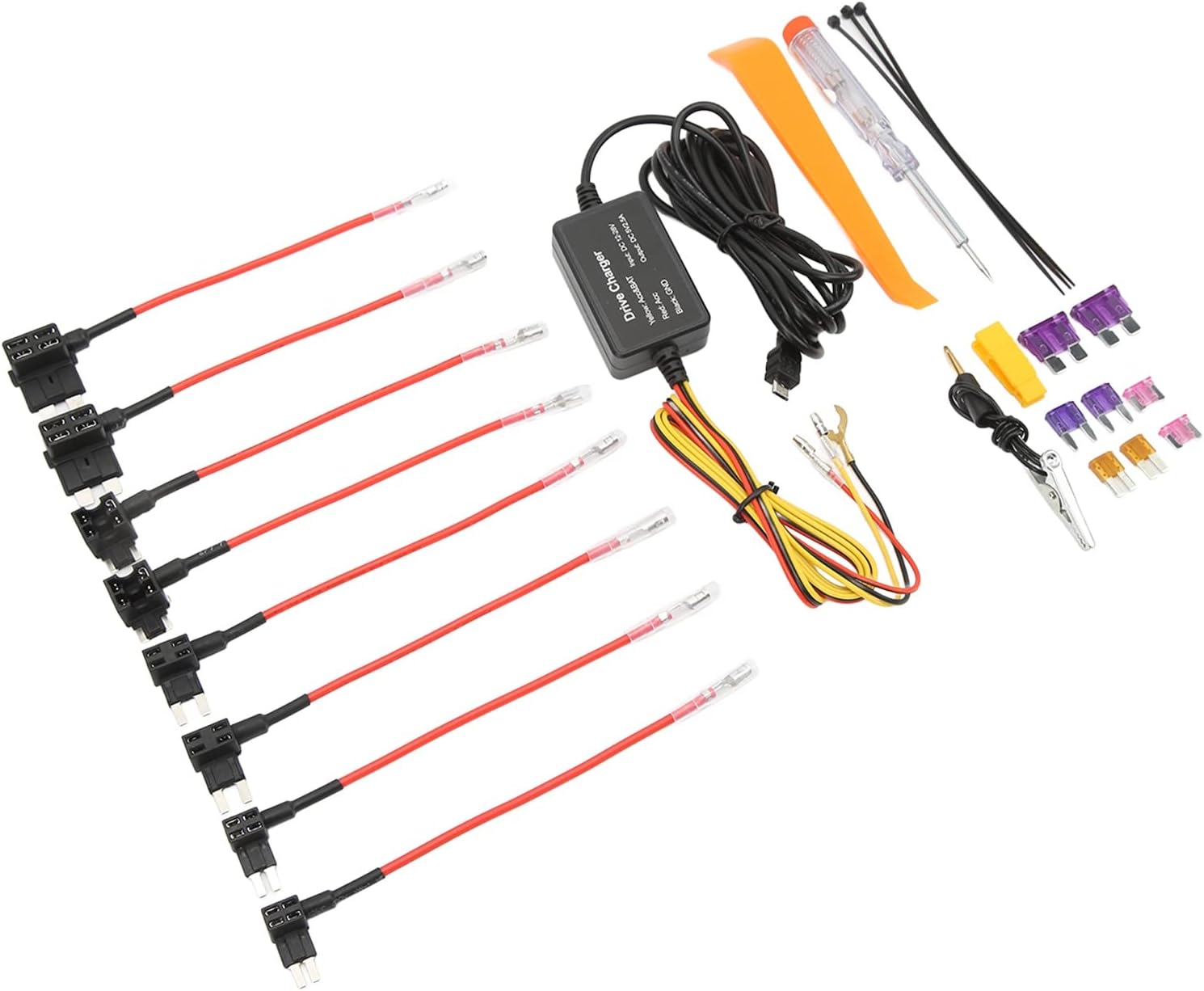 Dash Cam Hardwire Kit, with Overheating ABS and Rubber Hardwire Kit for GPS Navigator (MICRO)