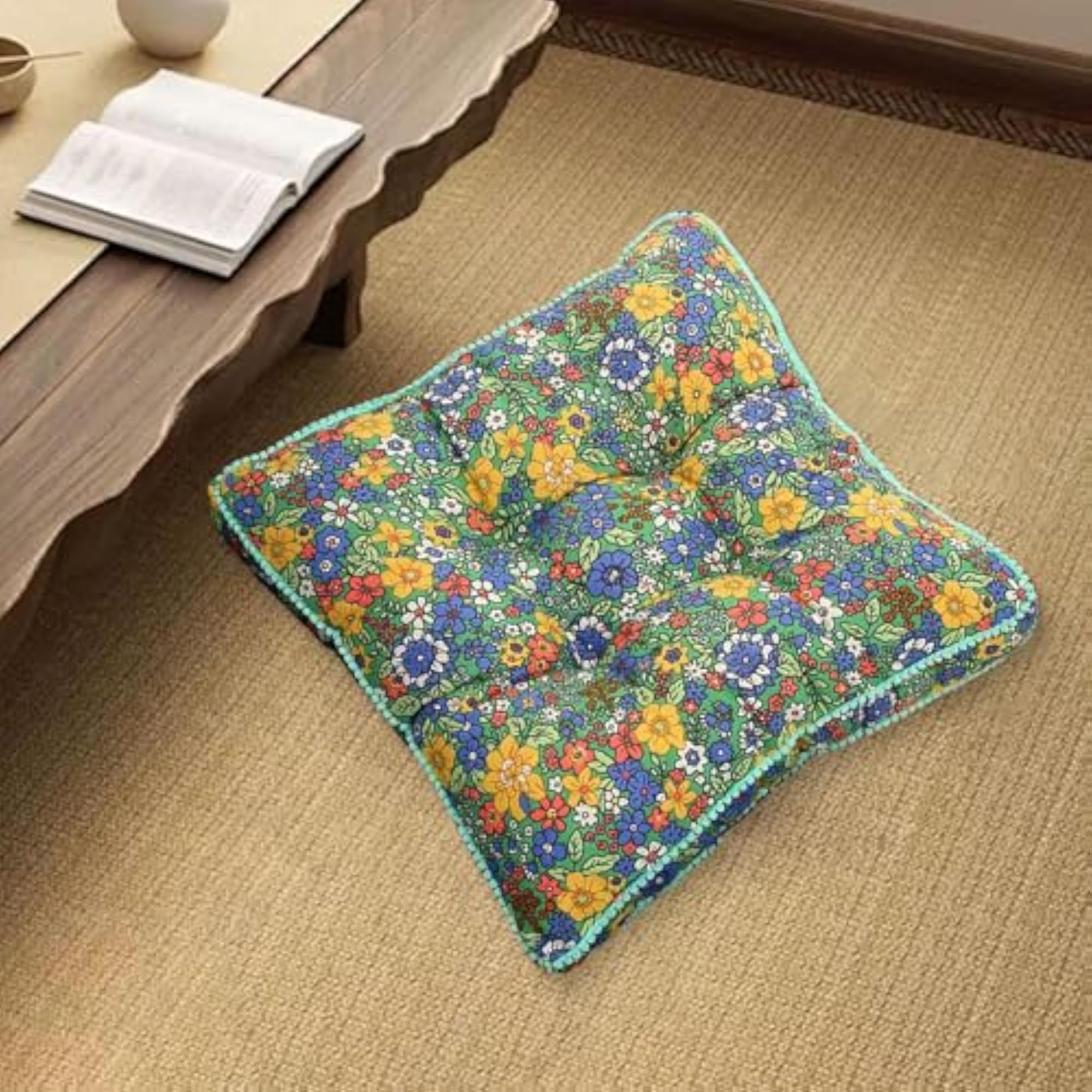 Square Chair Seat Cushion for Fireplace Reading Corner