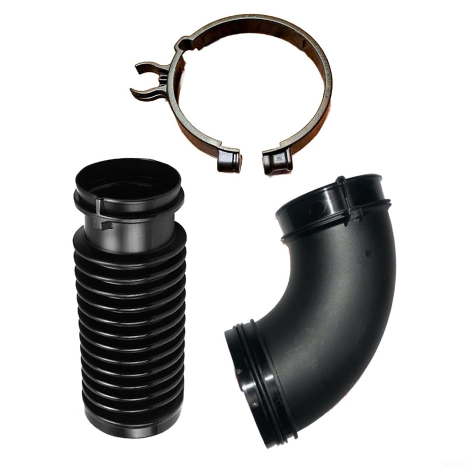 Kit de conducto de soplador de hojas, manguera corrugada flexible, abrazadera de tubo doblada, optimización del flujo de aire para BR800 BR800X BR450 BR700 SR450 plástico negro 3 piezas fácil