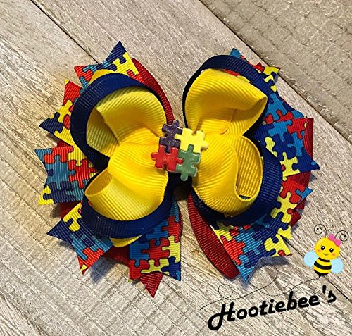 Autism Awarness Boutique Hair Bow