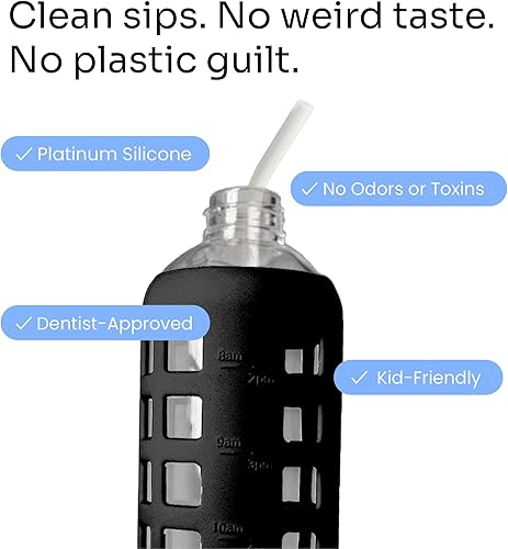 Miniatura 4 de Pajitas de silicona de platino 14 pulgadas extra largas y anchas para vasos de 40 onzas de Stanley Reduce Yeti y más juego de 8 pajitas