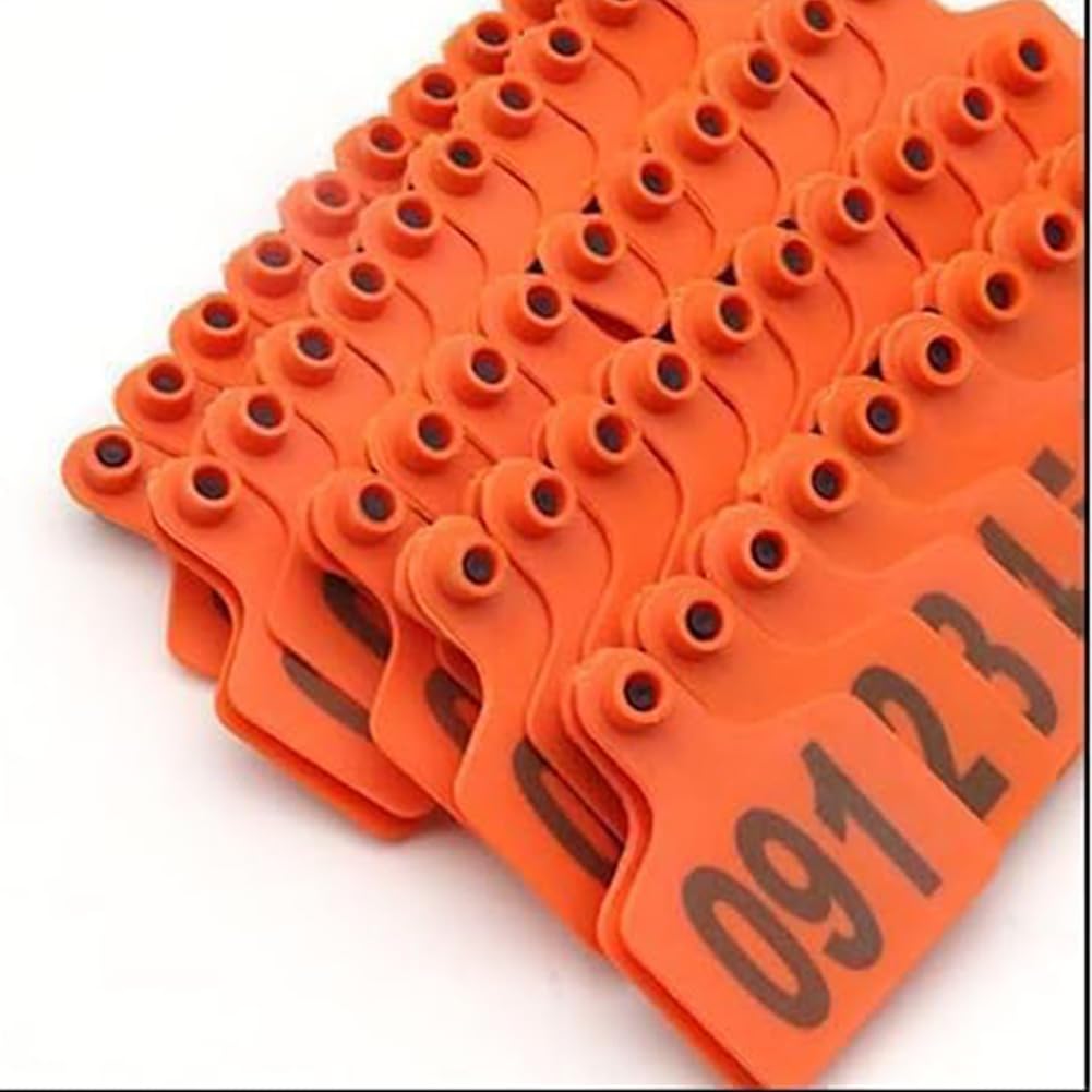 Numerowane Kolczyki Identyfikacyjne Zwierząt Gospodarskich(Orange,801-900)