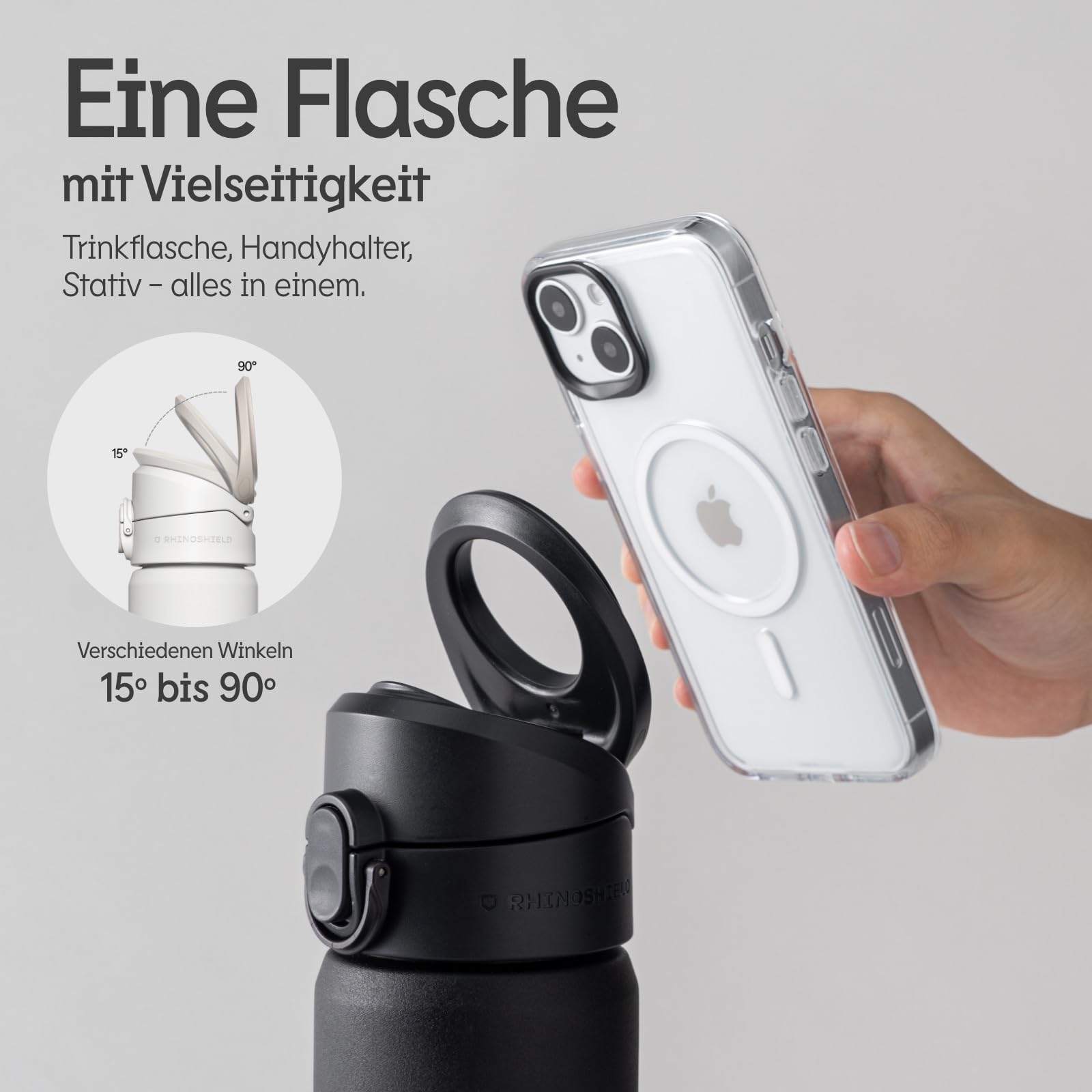 RhinoShield AquaStand Magnetische Flasche 800 ml | Tritan  