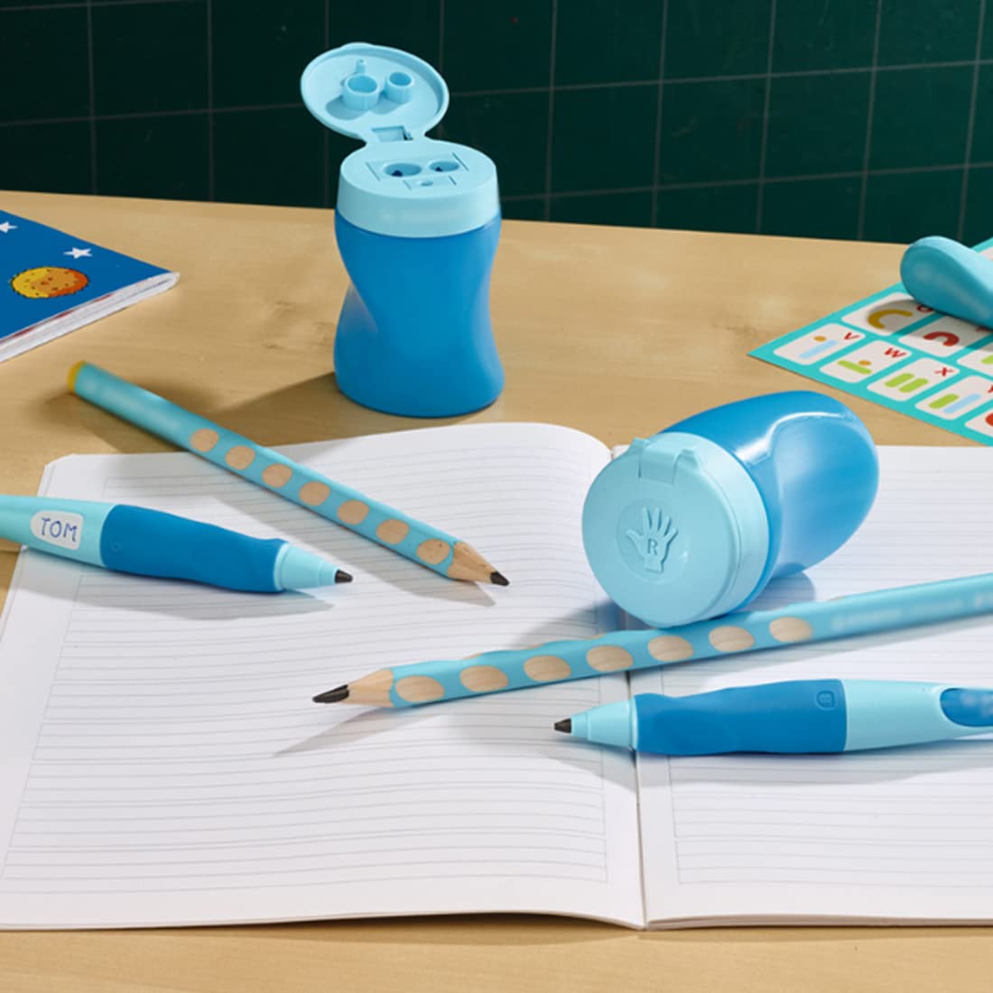 Handkurbel-Bleistiftspitzer 丨 ABS-Material, obere Abdeckung, rostfreies und langlebiges Bleistiftspitzen 丨 Lernwerkzeuge fürs Büro