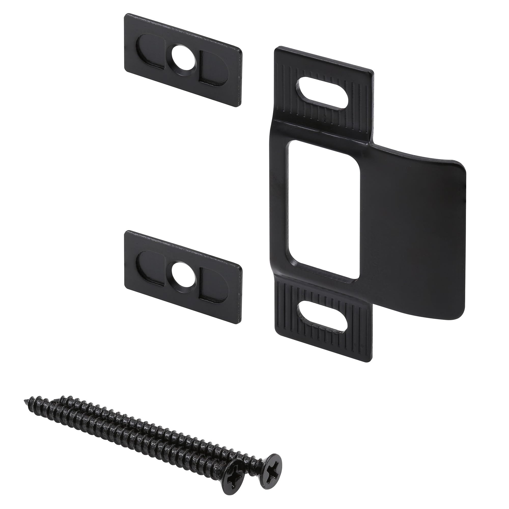 Prime-Line U 94868 2-3/4 in. x 2-1/8 in. Adjustable Strike, Three Piece, Matte Black (1 Set)