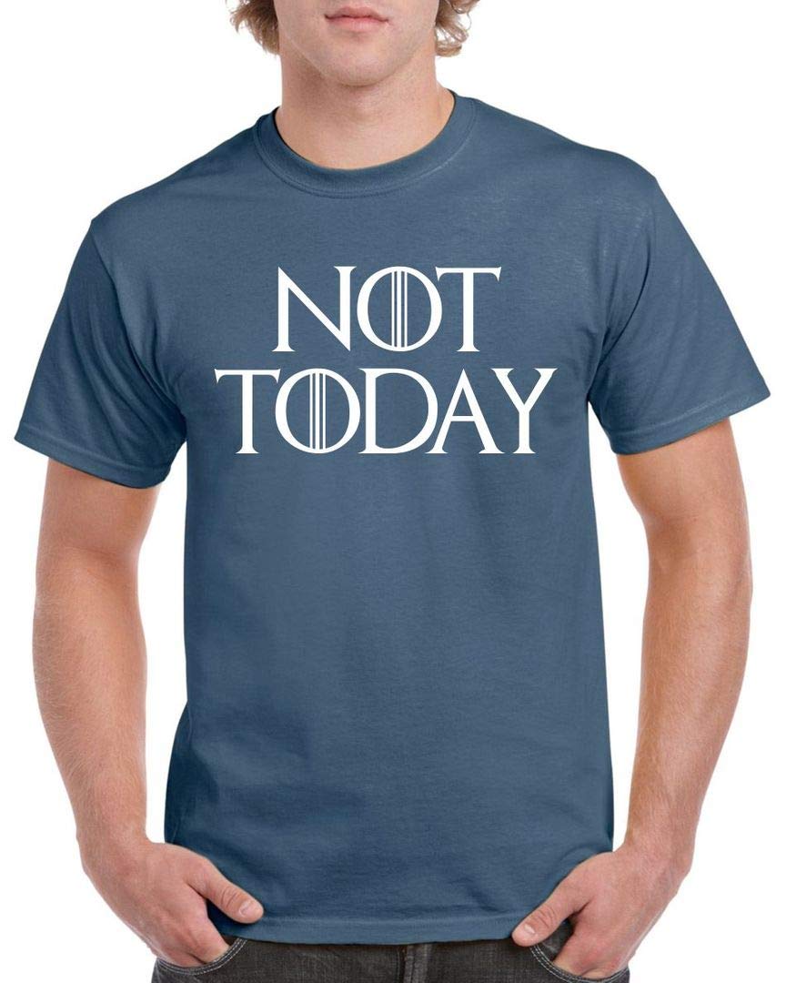 DCG PRINTWEAR Mens Womens Adults Boys Not Today Season 8 Quote Thrones Game of T Shirt XXLarge Steel Blue