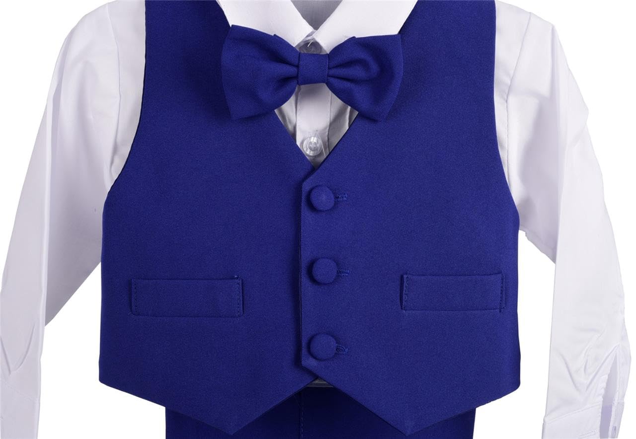 Lito Angels Completo Elegante per Bambino Bimbo Neonato Maschio, Smoking per Matrimonio Cerimonia, Blu Reale/Nero/Avorio/Bianco