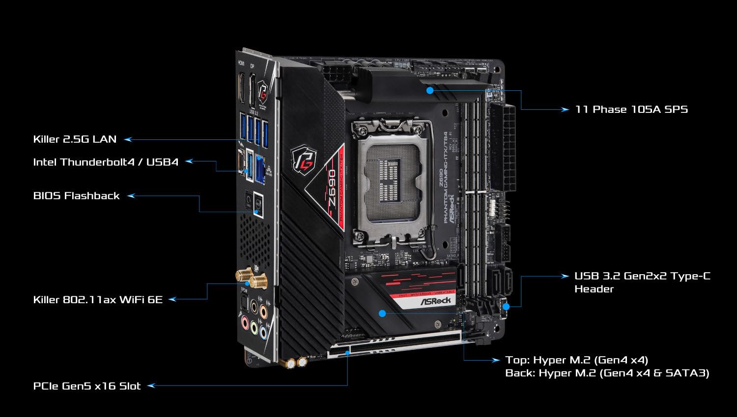 Amazon | ASRock マザーボード Z690 Phantom Gaming-ITX/TB4 Intel