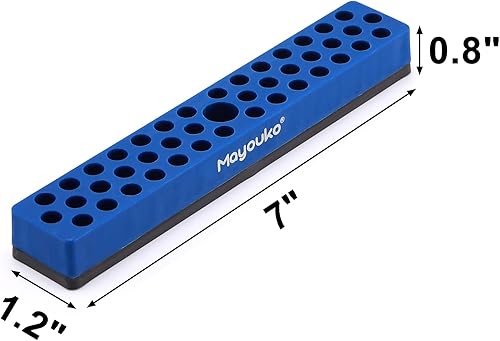 Miniatura 10 de Mayouko Organizador magnético de brocas hexagonales de 14 de pulgada, 43 agujeros, soporte de broca de 14 de pulgada, verde, 2 estantes, soporte