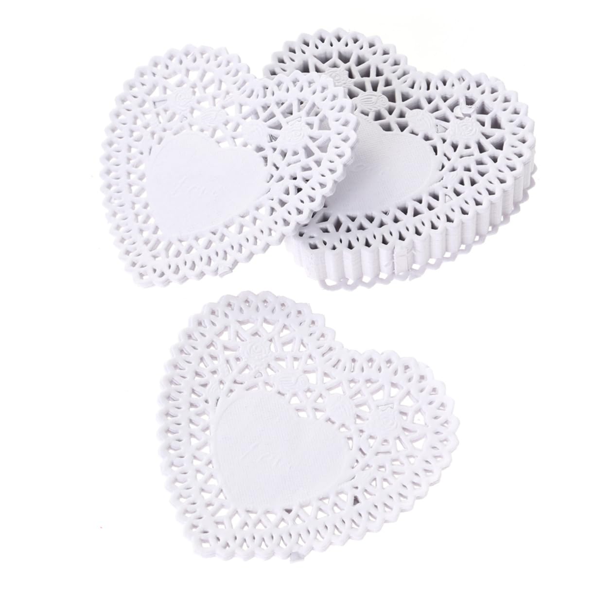 PRETYZOOM Valentine's Day Cake Oil Absorbing Paper Doilies Heart Shaped Decorative Tissue Paper 250pcs for Dessert Table