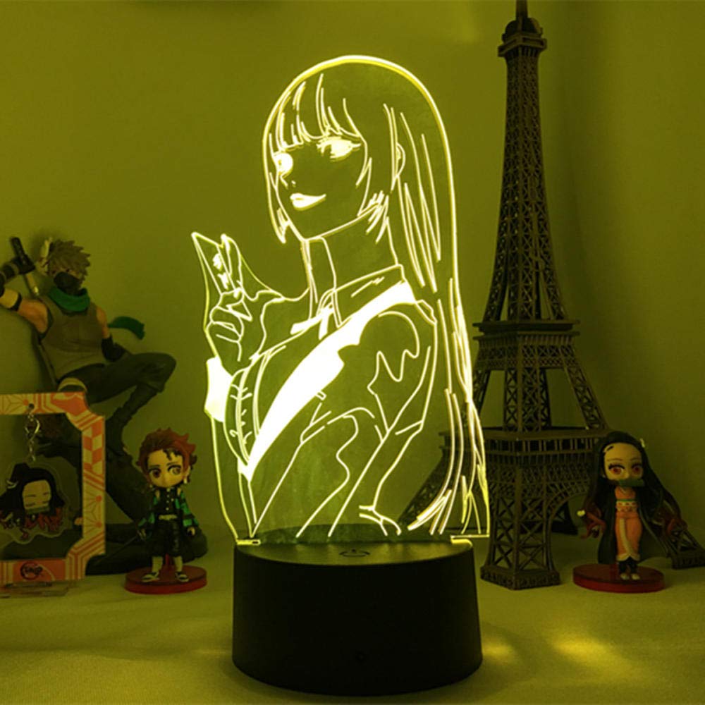 dingtian Anime Kakegurui Lamp Yumeko Figure Gift for Kids Bedroom Decor Nightlight Japanese Waifu 3D Led Night Light, Touch Control, 697425