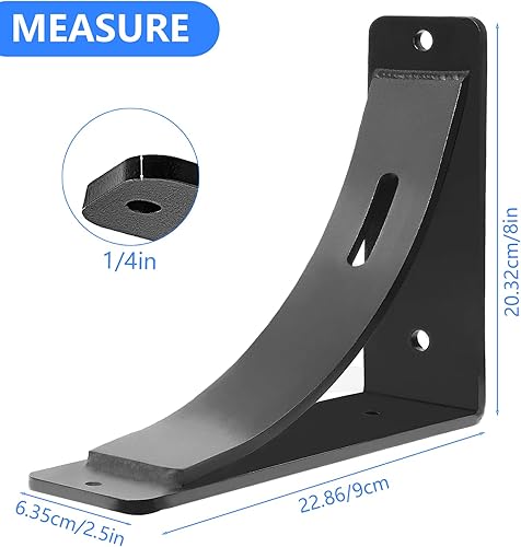 Miniatura 8 de SPACEEUP 2 soportes de estante resistentes de 4 x 5 pulgadas, capacidad de carga de 450 libras, soportes de estantería L para estantes flotantes,