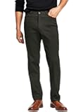 Mens Solid Modern Fit Stretch Casual Chino Pants, Green, 34W x 32L