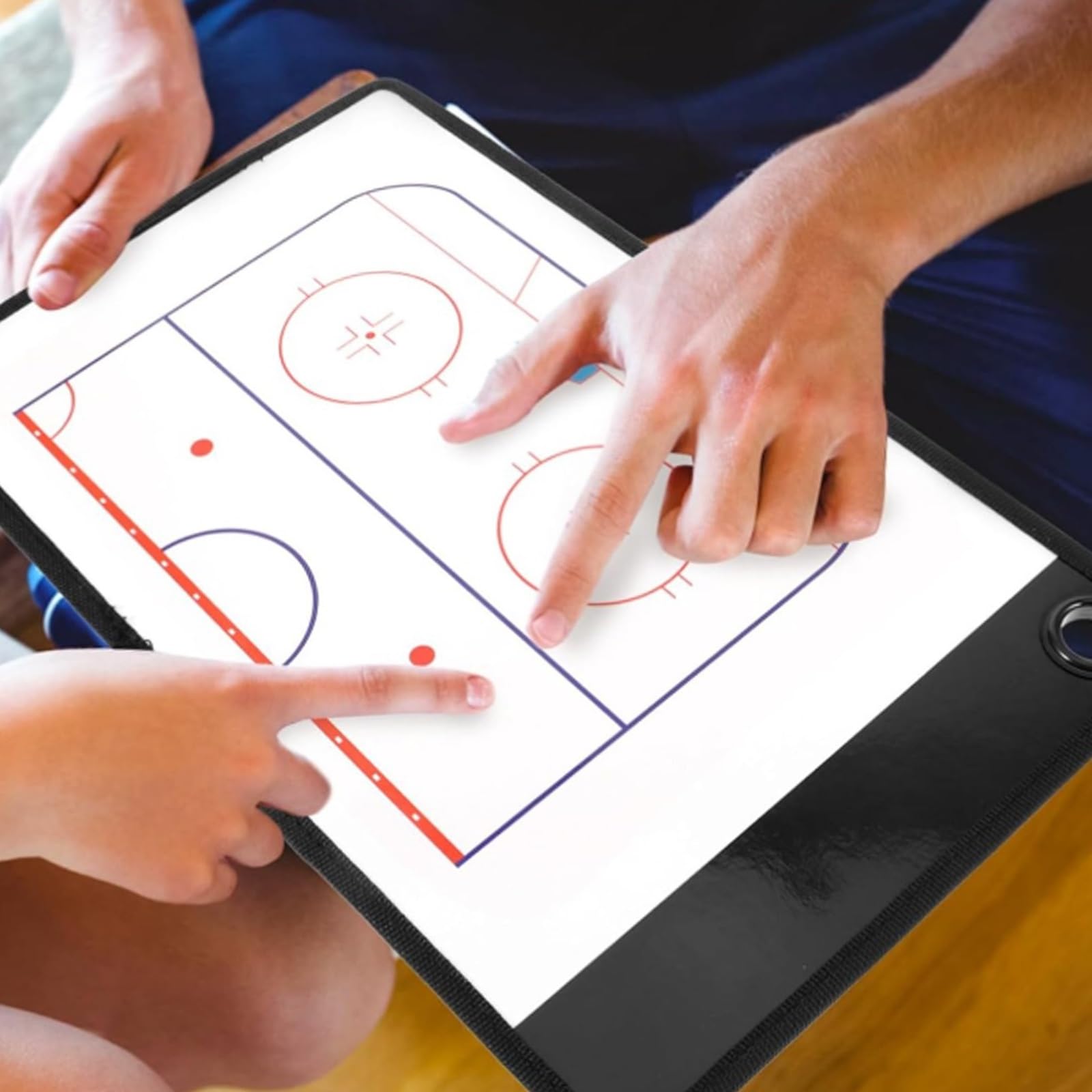 Magnetic Ice Hockey Coaching Board, Double-sided Dry Erase Clipboard, Portable Whiteboard, with Markers, Chess Pieces