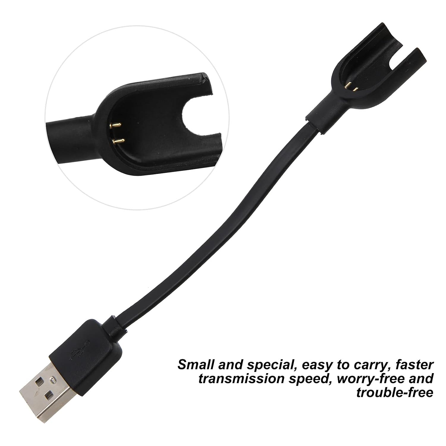 Alomejor smart Watch Charger, Portable with 20 Pure Copper Wires Long Service Life Fitness Tracker Cable Features for Athletes Travelers Gym Users Outdoor Activities