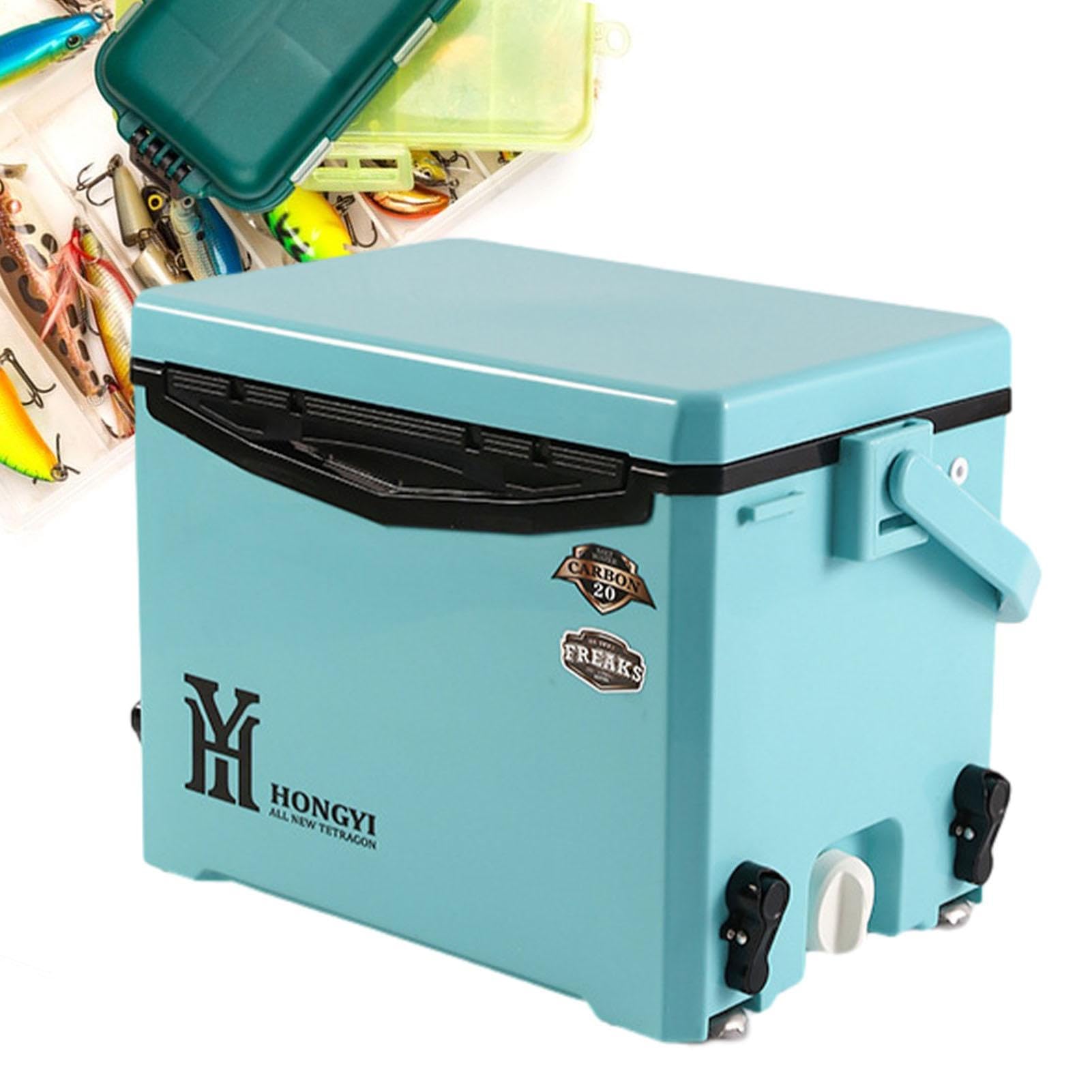 Enfriador de hielo duro – Caja de hielo de viaje ultraligera, recipiente compacto para bebidas, portátil | Lateral para picnics, camping, barbacoas, canotaje, mantiene las bebidas frías, frescas y
