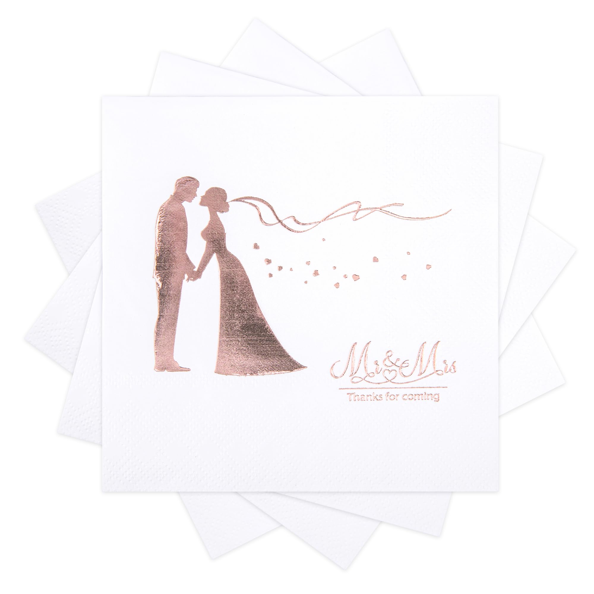 Gold Foil Wedding Napkins - 100 Count -12 Gold Foil Wedding Napkins - 100 Count -12