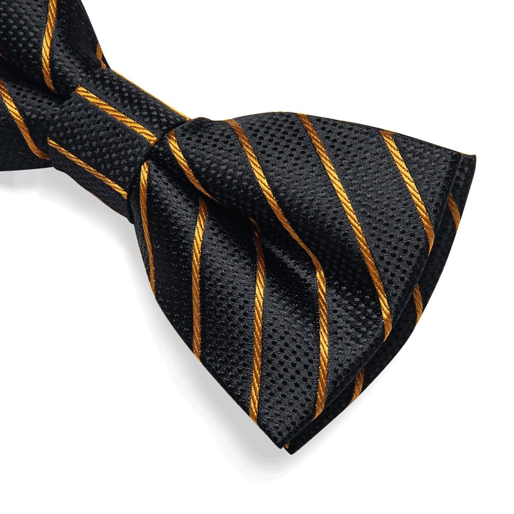 JFDBGU Pre-tied Bowtie Classic Wedding Bow Tie Cufflinks Set for Party Silk Striped Knot Gift Man's Accessories