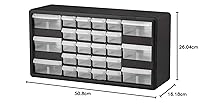 Vista 72 de Akro-Mils 10164 64 Piezas de plástico de equipo de almacenamiento y Gabinete cajón, 20 x 16 x 6-1/2 pulgadas, color negro