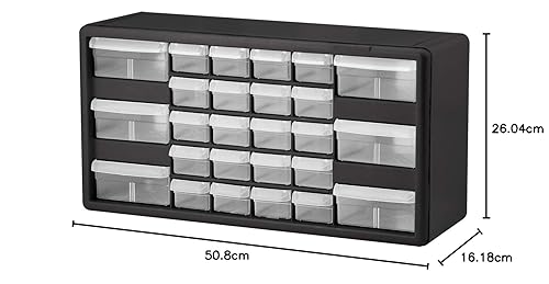 Miniatura 72 de Akro-Mils 10164 64 Piezas de plástico de equipo de almacenamiento y Gabinete cajón, 20 x 16 x 6-1/2 pulgadas, color negro