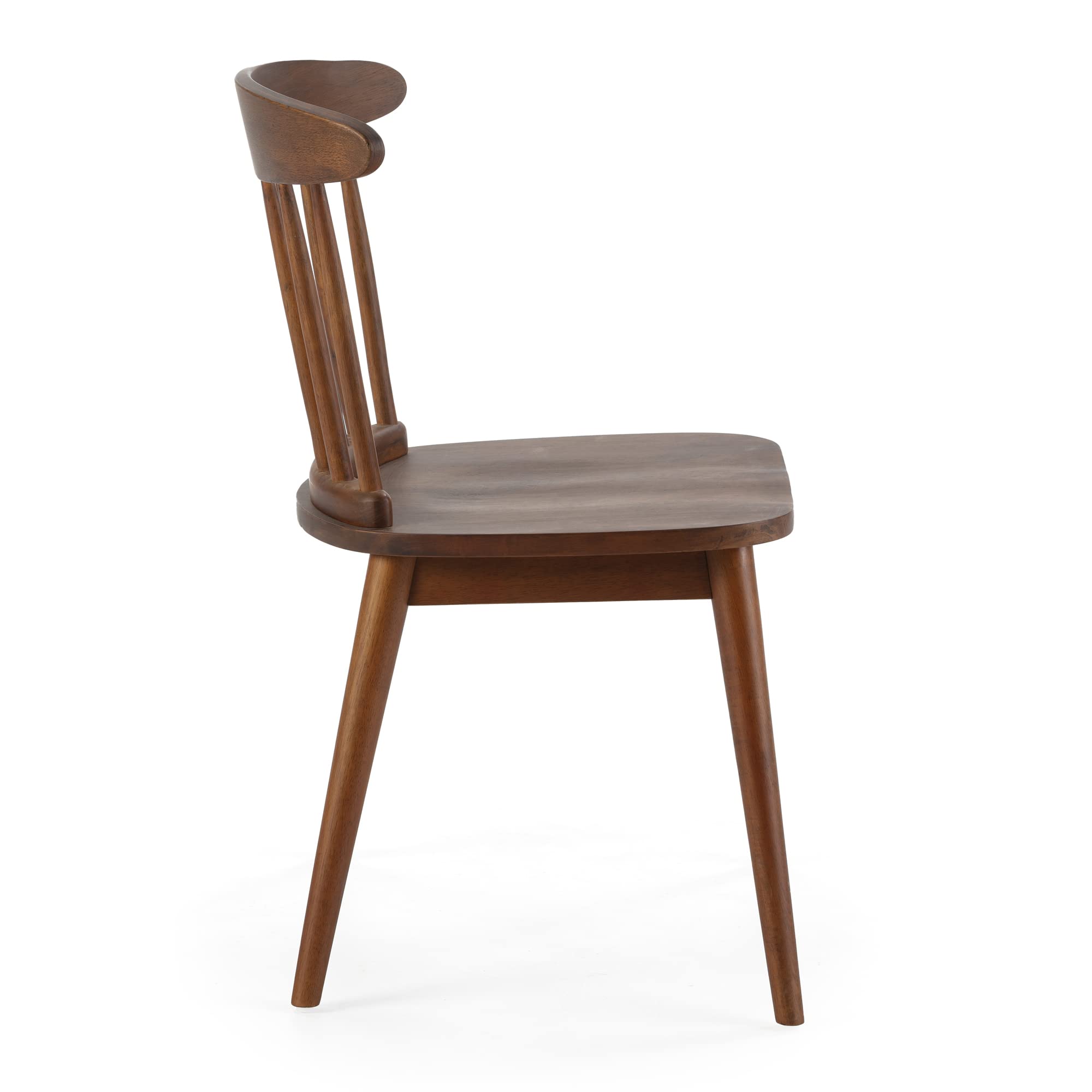 HOMN LIVING Pack 2 sillas Ben Color Nogal, Madera Maciza, 55 cm (Ancho) 52 cm (Profundo) 80 cm (Alto)