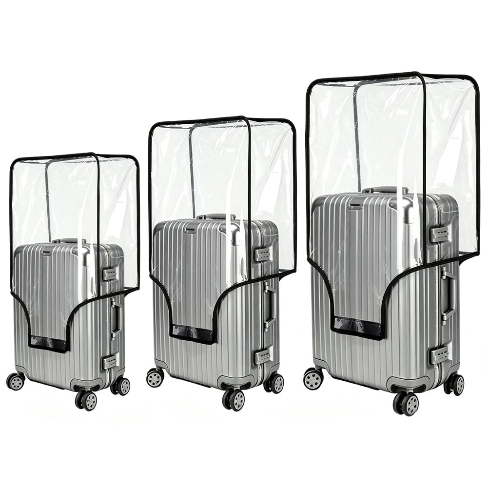 PH PandaHall 3 Dimensione Coperture Trasparenti per Bagaglio, 50cm/61cm/71cm Copertura Protettiva in Plastica Impermeabile per Valigia Copertura Protettiva per Valigia da Viaggio Protezione
