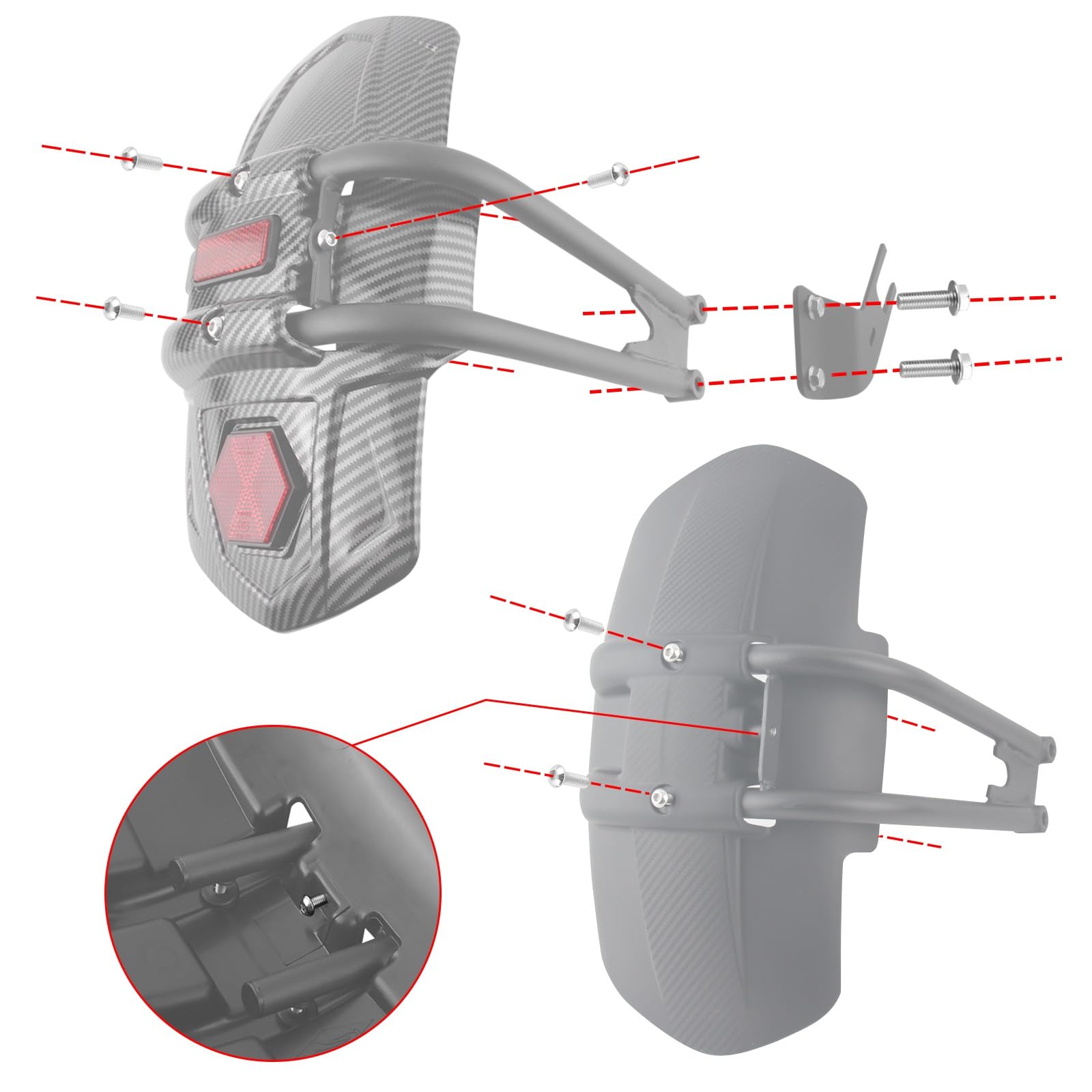 BeNsil Parafanghi Moto per B&MW F800R F 800 R 2009-2020 Moto Parafango Posteriore Parafango Copertura Pneumatico Hugger Moto Parafango Posteriore Staffa Paraspruzzi Paraspruzzi (Color : 1)
