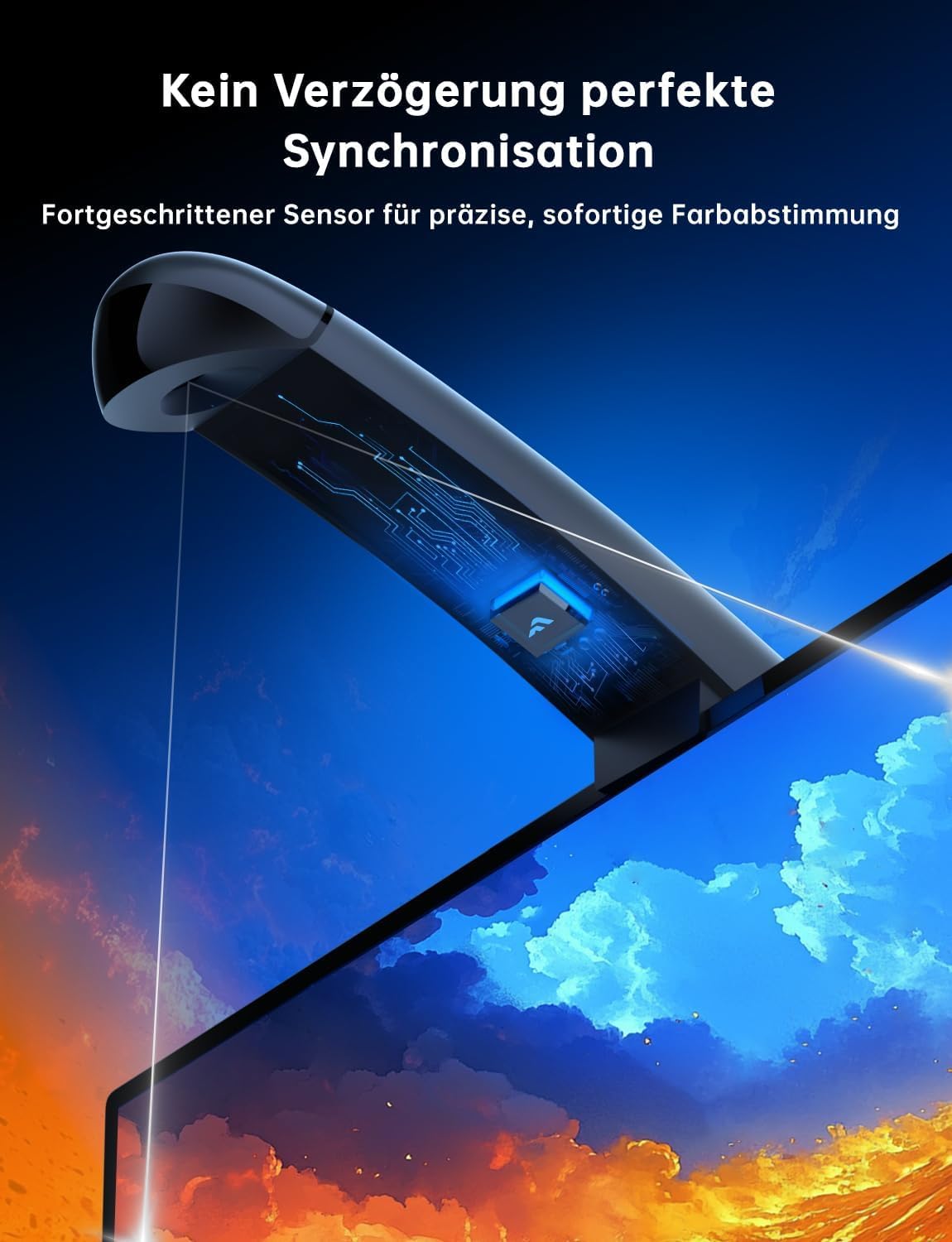 Gvyugke TV LED Hintergrundbeleuchtung, TV Hintergrundbeleuchtung mit Sensor, Smart-App-Steuerung, Spiel & Musik-Sync, 4,5 Meter TV Led Strip Sync für 55-65 Zoll TVs und PC-Monitore