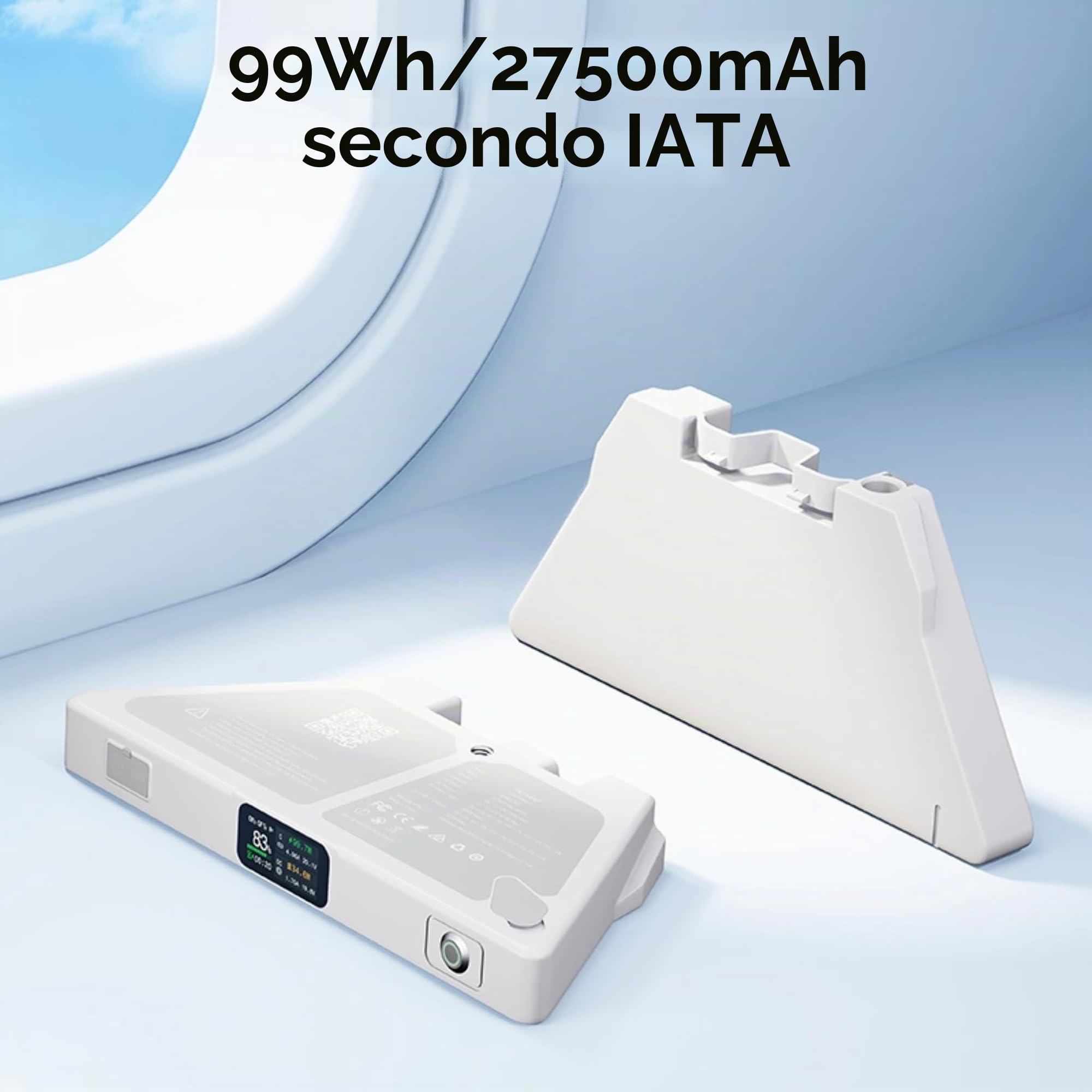 LinkPower 2 Power Bank per Starlink Mini, 99 Wh/27.500 mAh, batteria portatile conforme alle compagnie aeree, 65 W USB-C PD, uscita CC, display LCD, controllo app Bluetooth