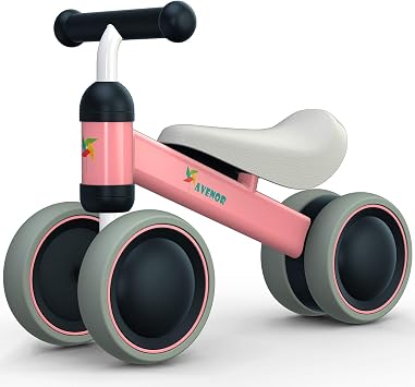 Baby Balance Bike Gift for 1 Year Old Girls 10-24 Months Toddler Balance Bike First Birthday Gift No Pedal Toddler 4 Wheel Bicycle