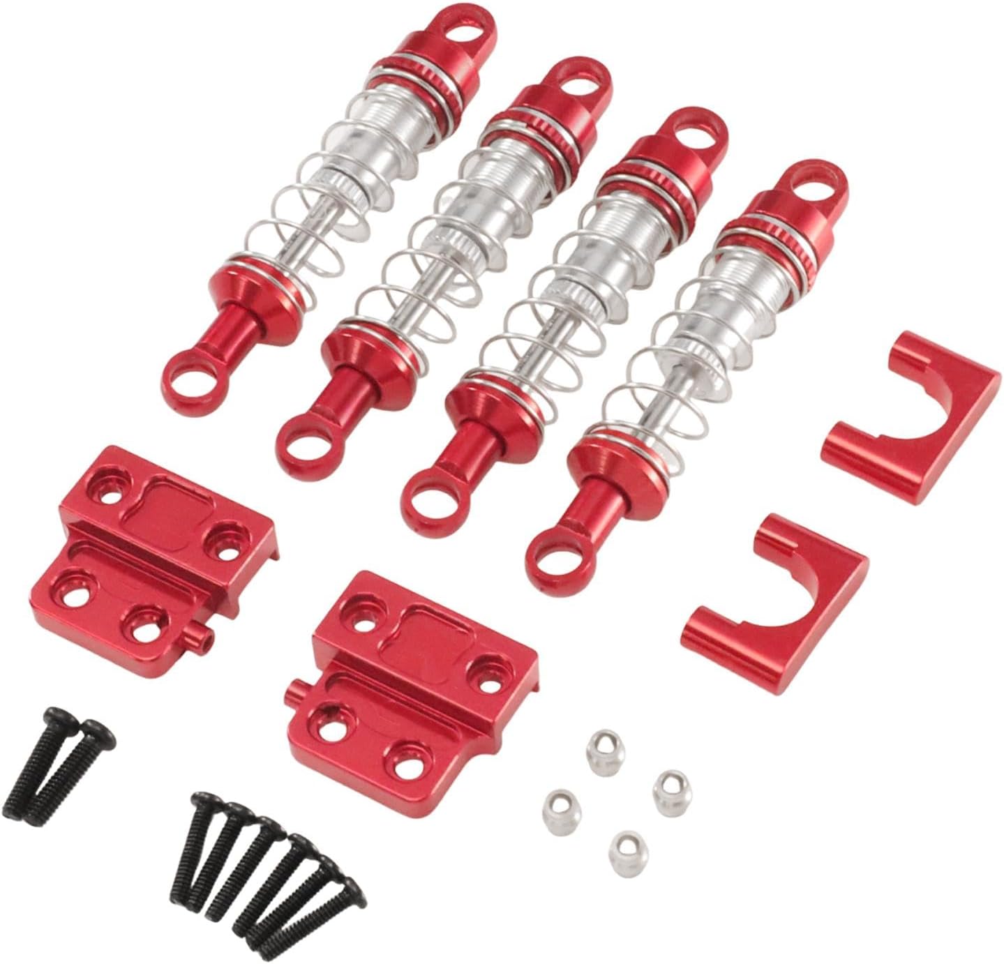 1/12 RC Car Shock Absorber Damper Kit Easy Installation Lightweight Remote Control Car Model Parts Spare Parts for MN82 MN82S, Red