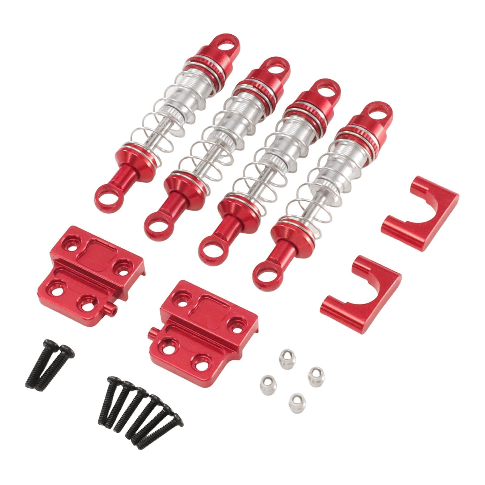 1/12 RC Car Shock Absorber Damper Kit Easy Installation Lightweight Remote Control Car Model Parts Spare Parts for MN82 MN82S, Red