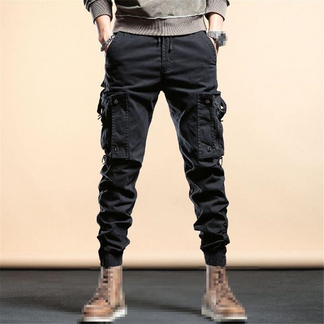 Vogrtcc Pantaloni da Uomo Pantaloni Cargo Pantaloni con Tasche con Cerniera Slim