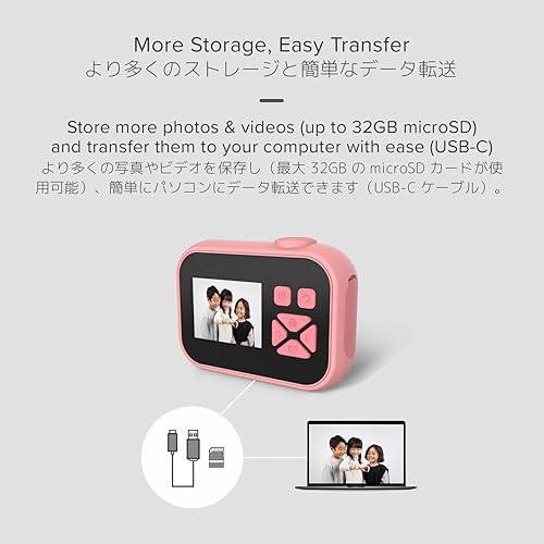 Miniatura 6 de myFirst Camera 10 - Mini cámara digital para niños y niñas con diseño duradero, fotos de 5MP y video de 1080p, cámara web, adaptador de trípode,