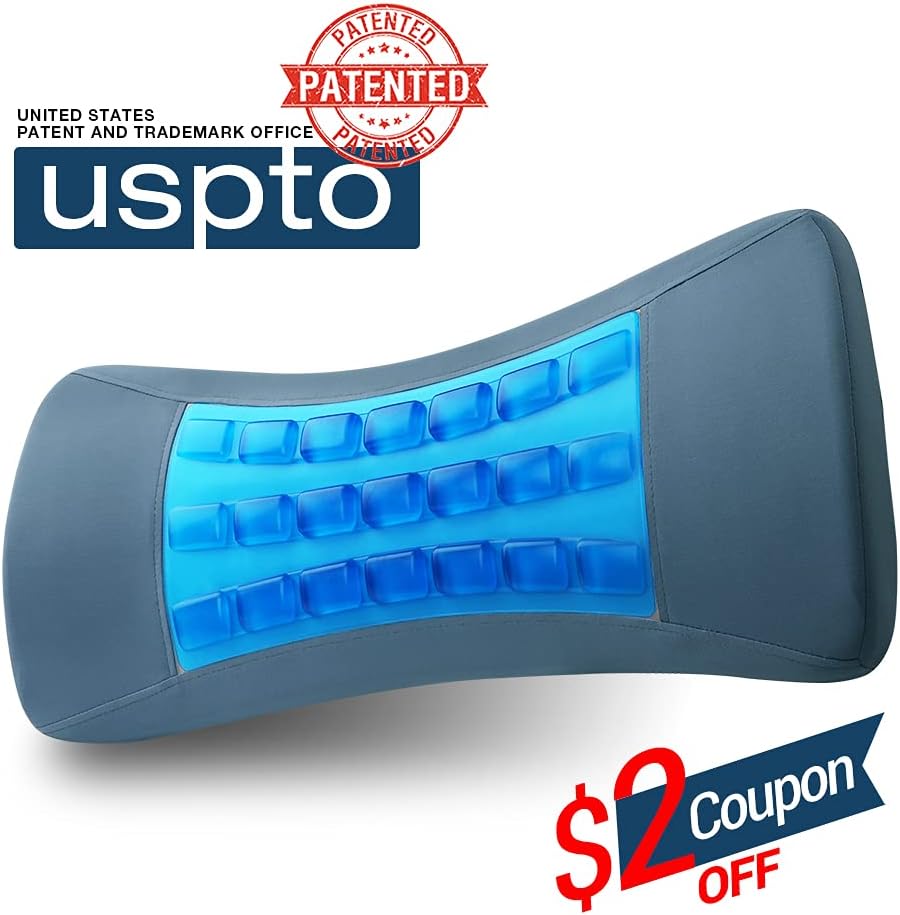 [Upgrade Thick] Lumbar Support Pillow for Sleeping, Back Support Bed Pillow, Memory Foam Spine Pillow for Lower Back Pain Sleeping on Side, Lying, Ergonomic Therapeutic Pillows Under Waist, Knee, Leg