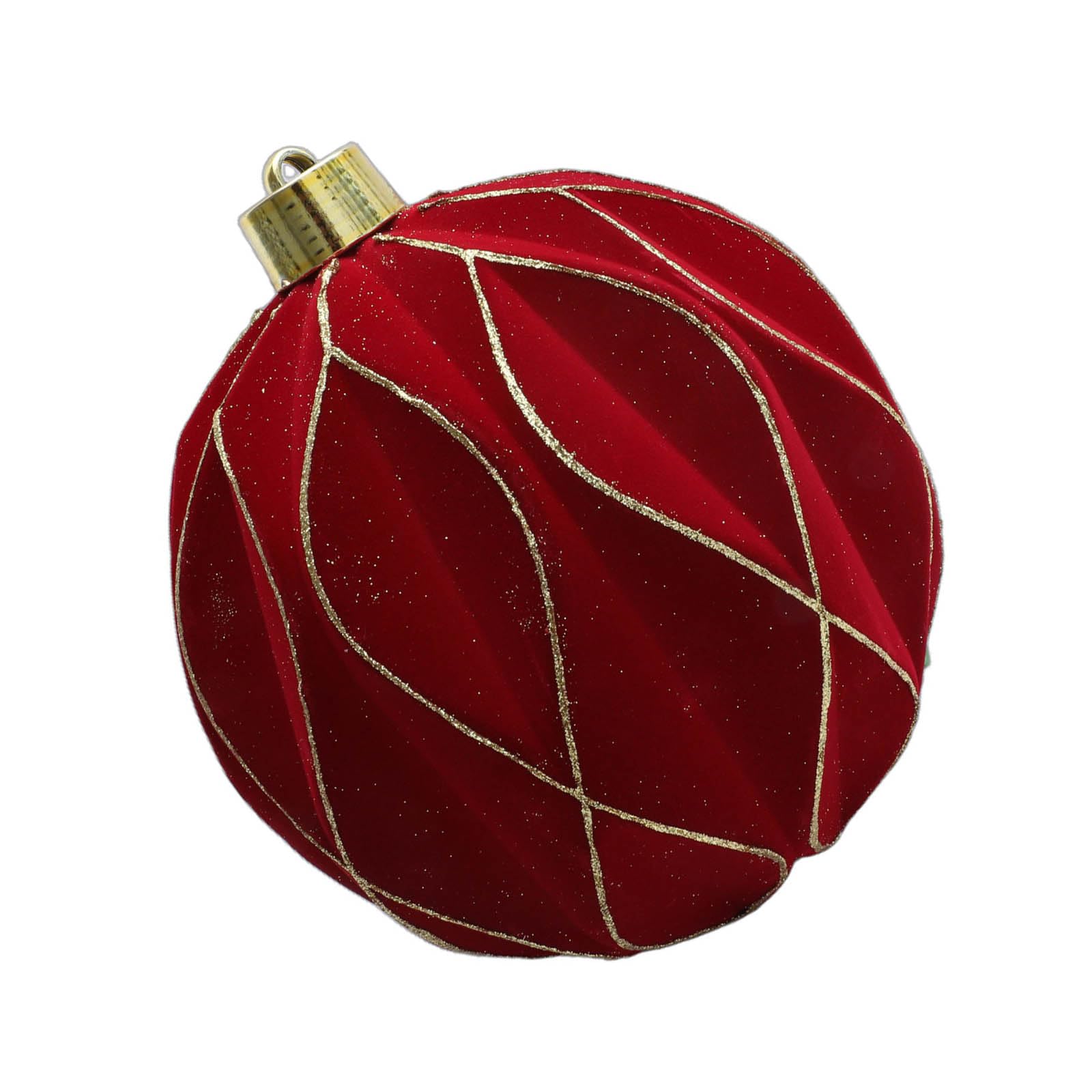 BELOWSYALER Glittering Rhombus Textured Velvety Christmas Orbs Decorations Shatter Resistant Plastomer Decorative Baubles for Tree Staircase Mantals Thin Christmas Deck
